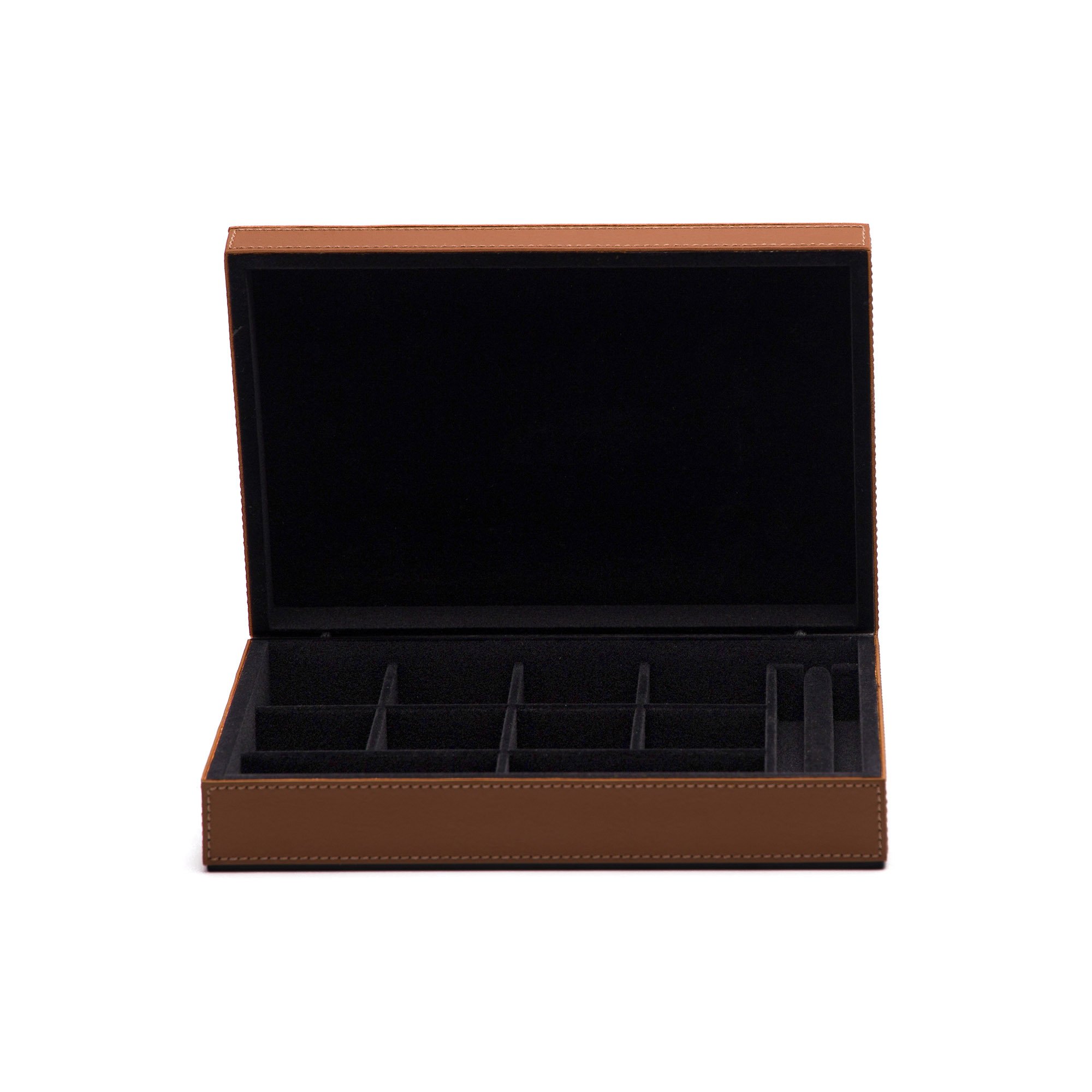 caixa porta joias sottile casa em couro pu havana m 2