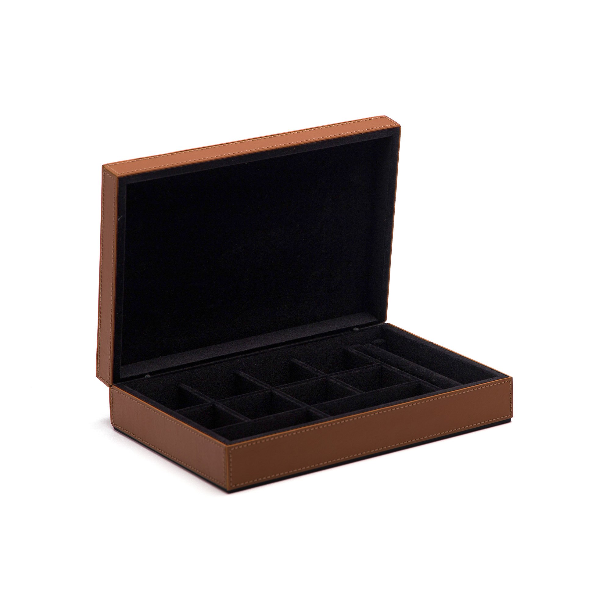 caixa porta joias sottile casa em couro pu havana m 3