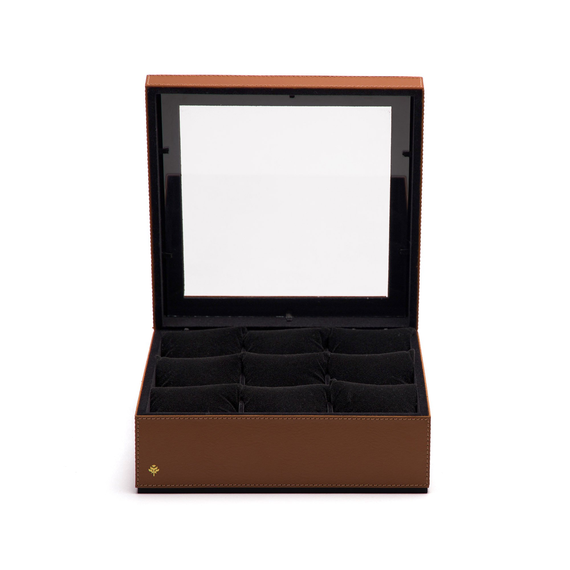caixa porta relogios sottile casa em couro pu havana 2