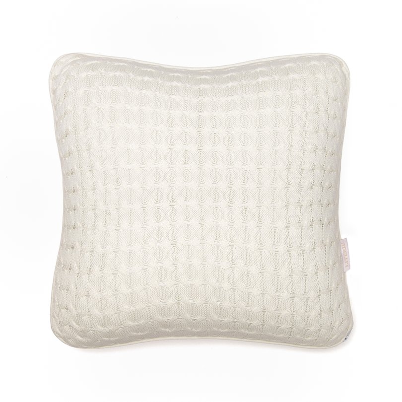 Almofada c Enchimento Literie Tricot Sereia 40x40cm Natural1