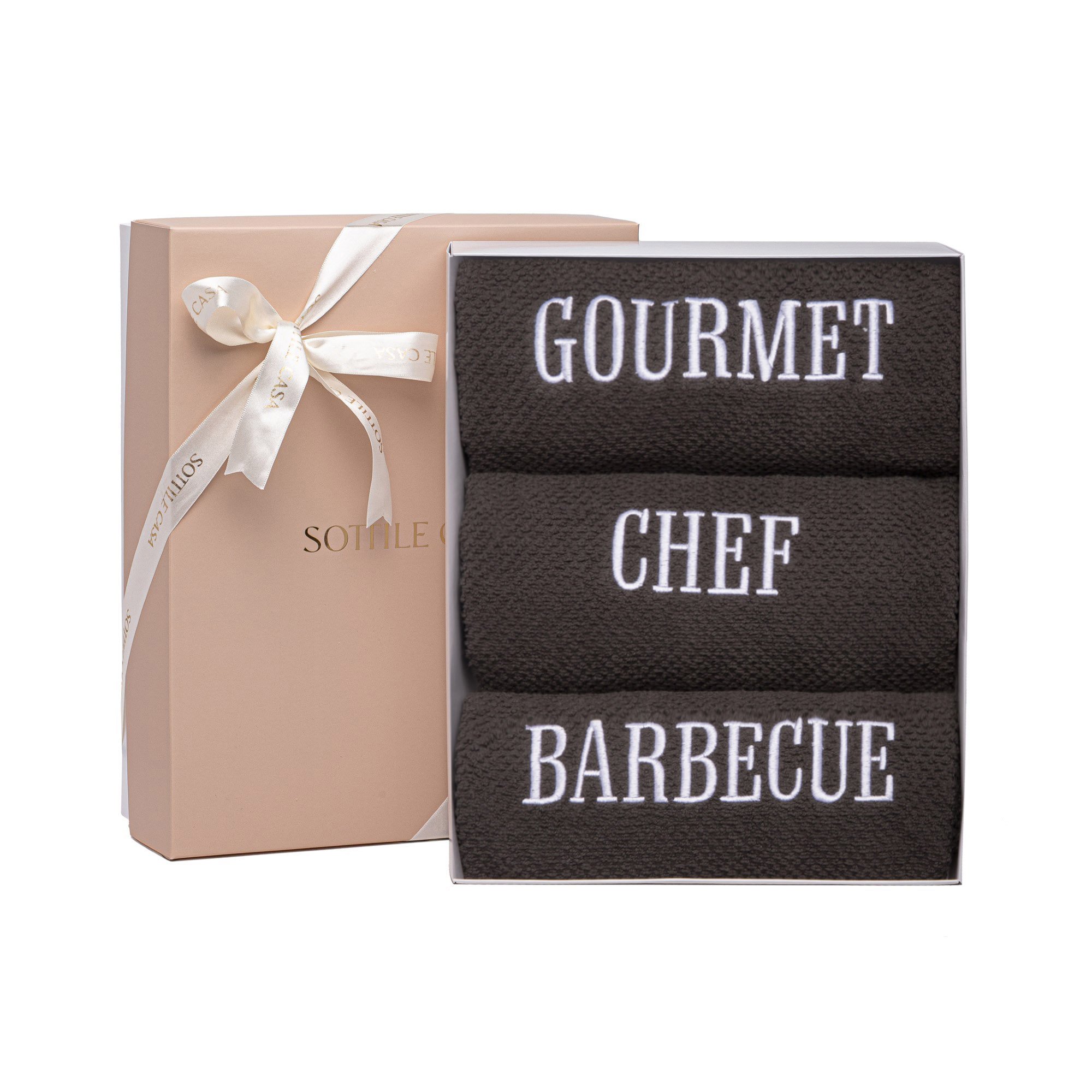 kit 3 panos de prato prime 100 algodao gourmet c caixa de presente