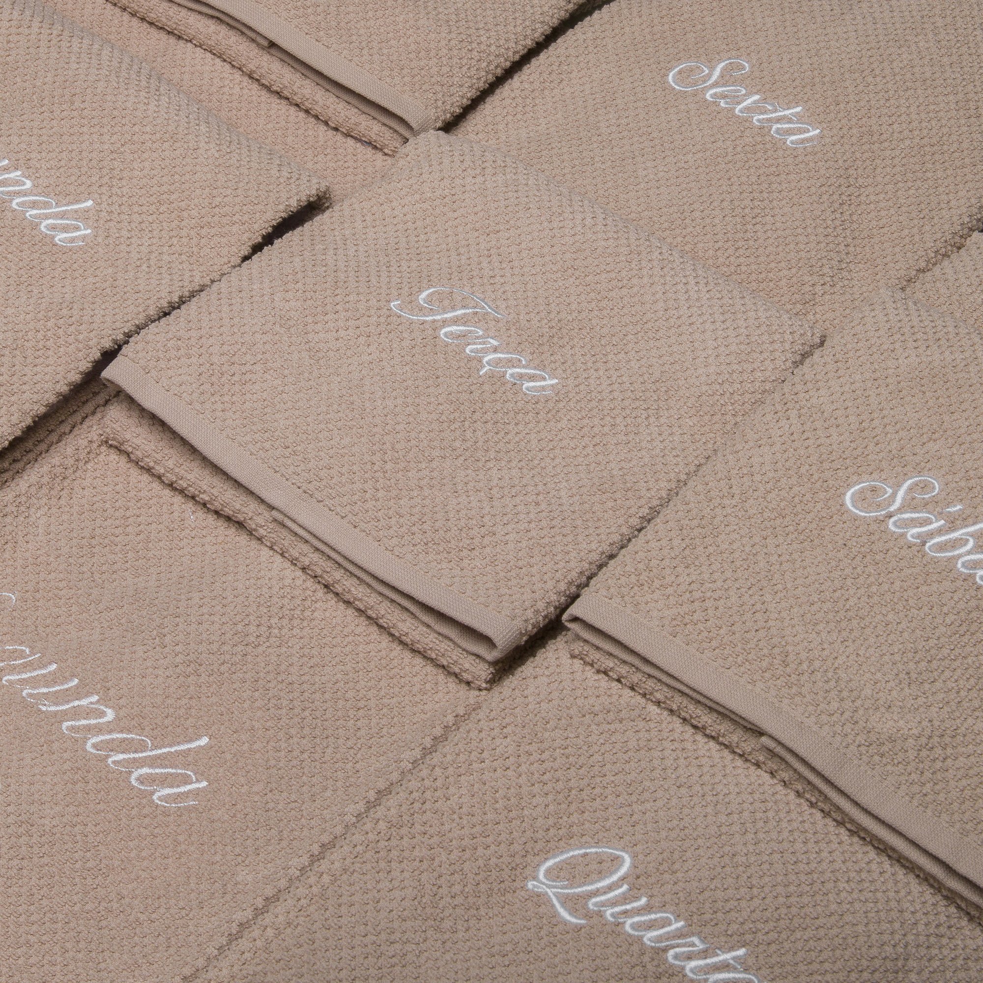 kit 7 panos de prato prime 100 algodao dias da semana bege 2