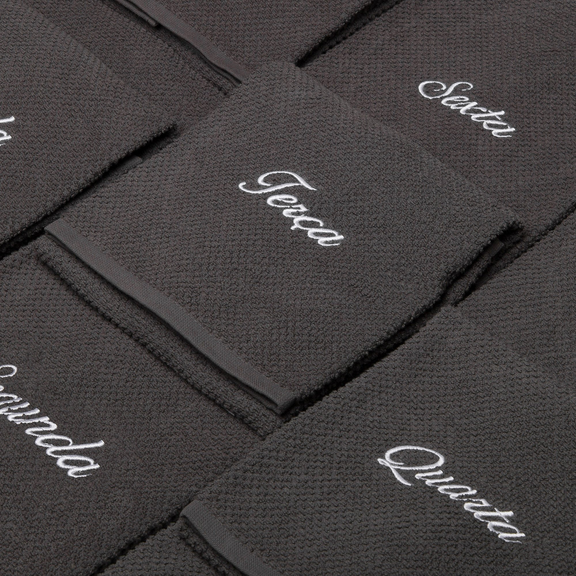 kit 7 panos de prato prime 100 algodao dias da semana grafite 2