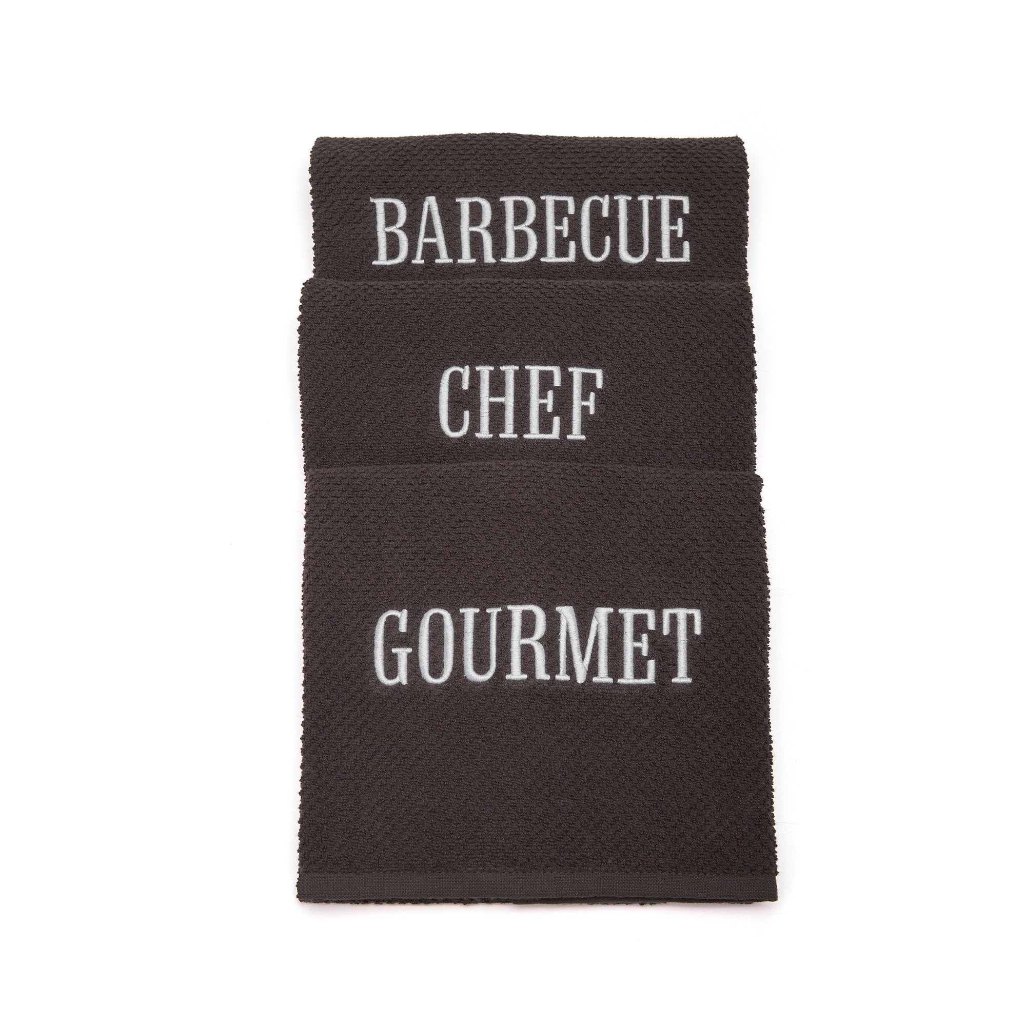 kit 3 panos de prato prime 100 algodao gourmet grafite