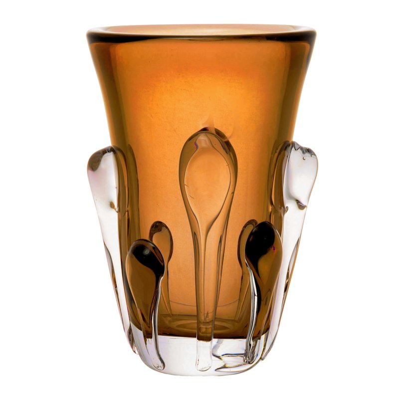 vaso murano fluire g marrom