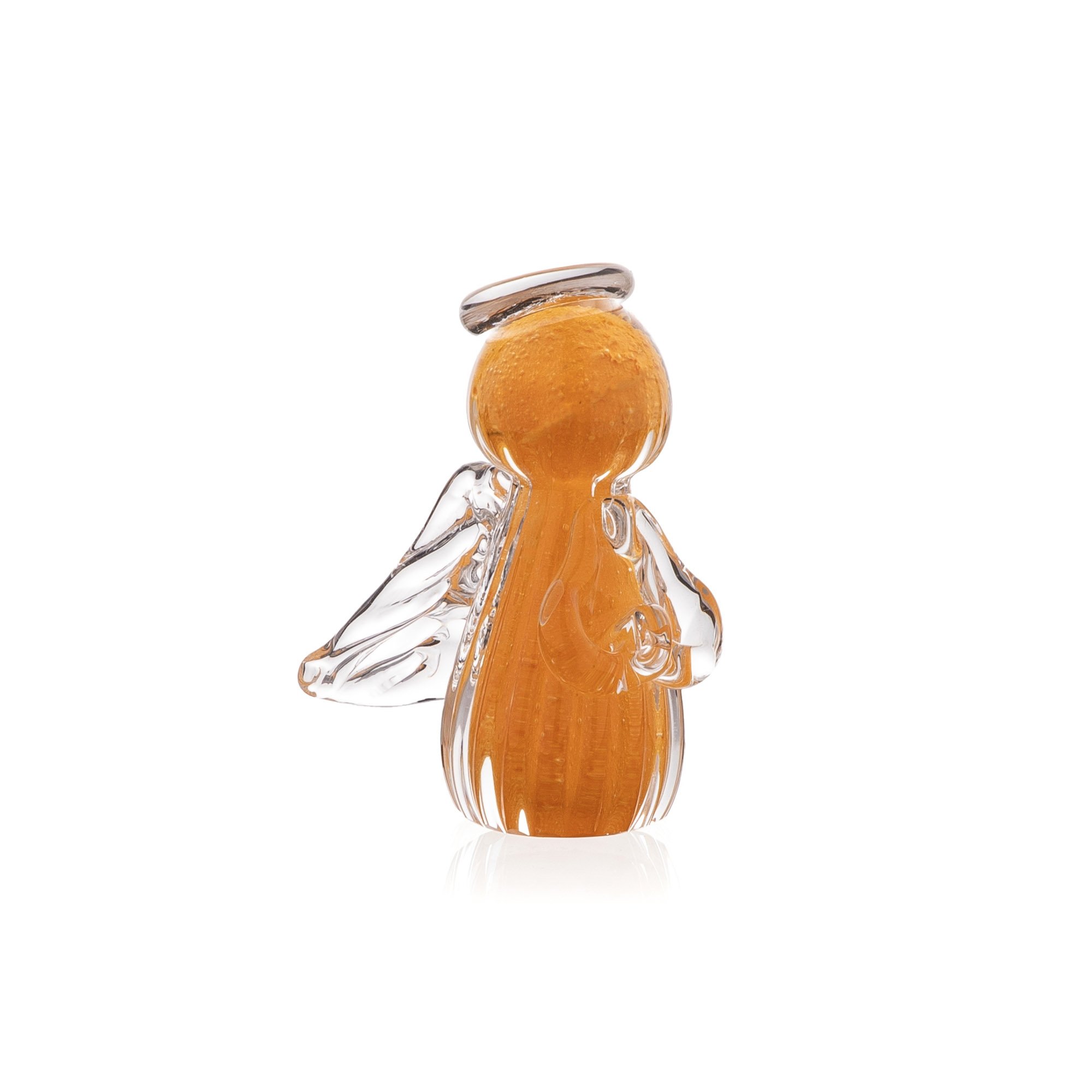 mini anjo uriel cristal murano g amarelo gema