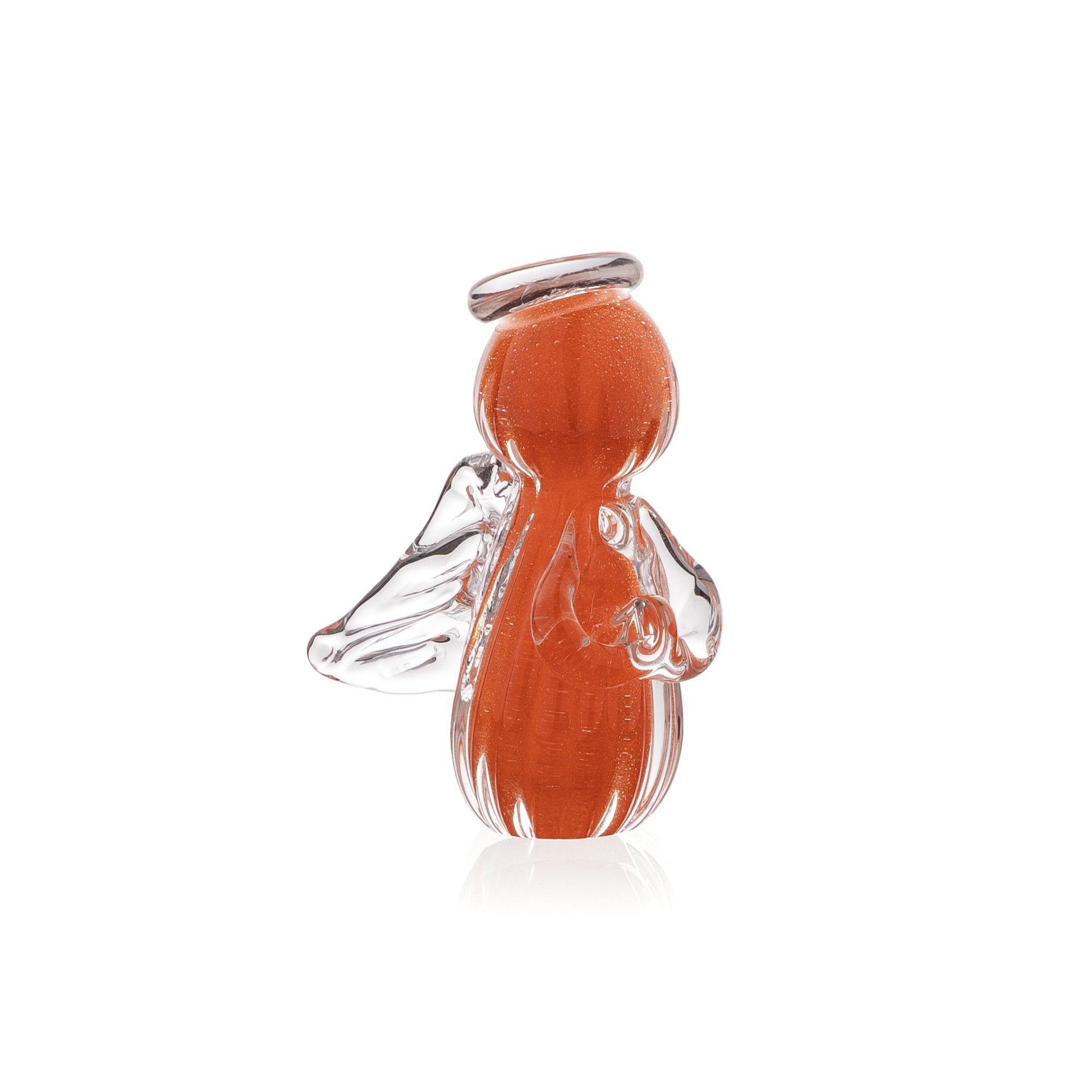 mini anjo uriel cristal murano g laranja