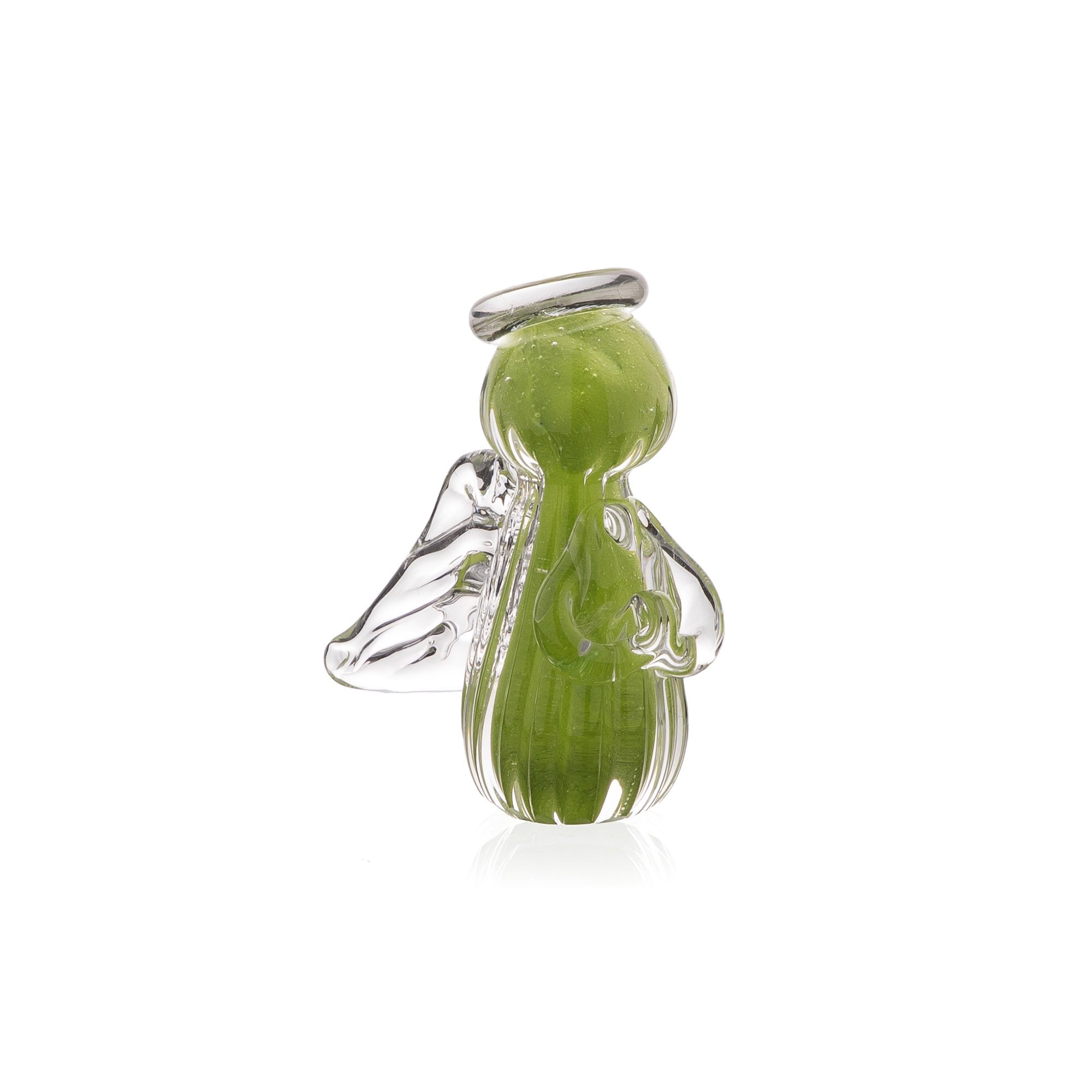 mini anjo uriel cristal murano g verde claro
