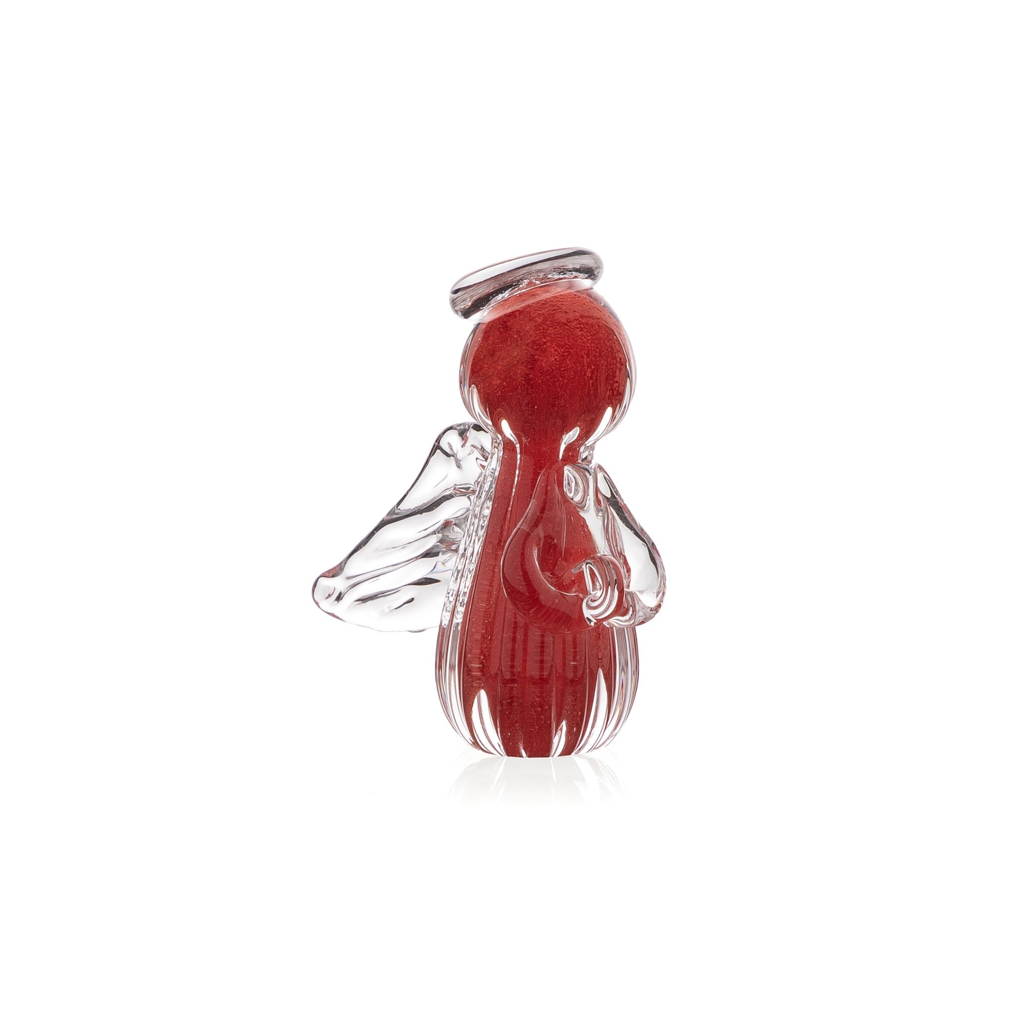 mini anjo uriel cristal murano g vermelho