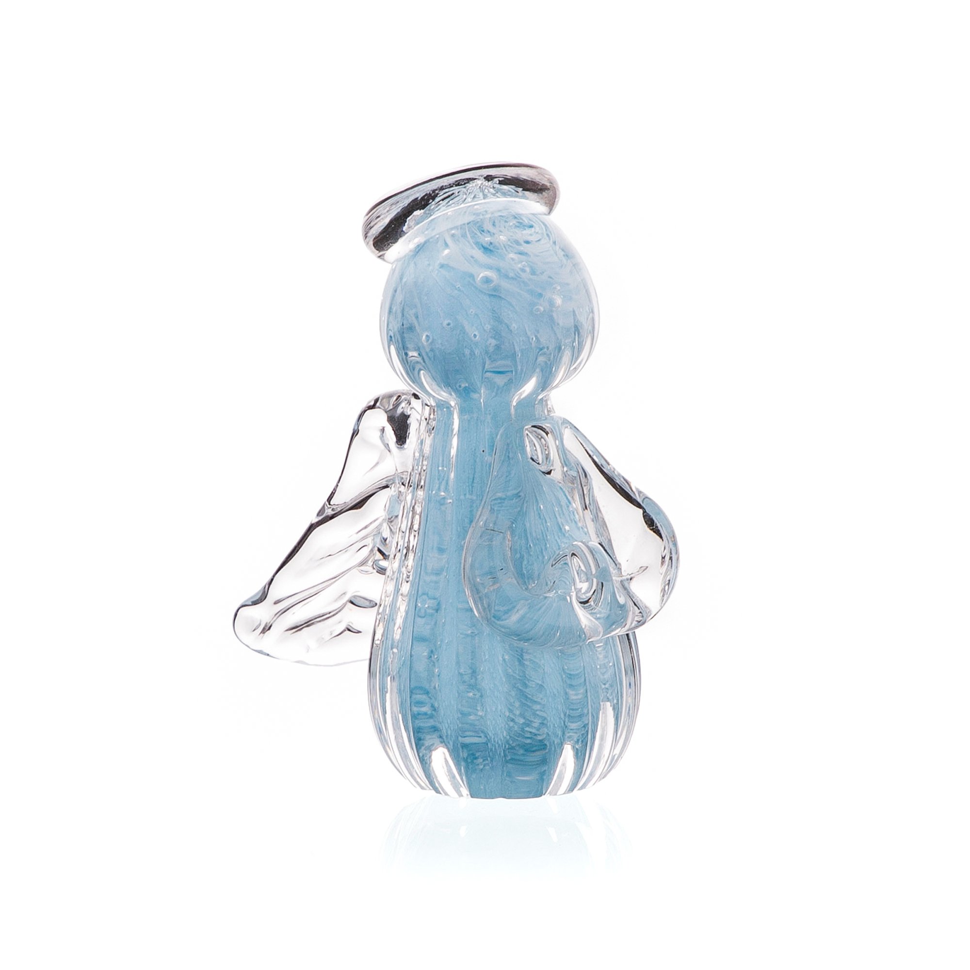 Mini Anjo Uriel Cristal Murano G Azul Bebe1