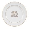 prato de sobremesa detalhes dourados com monograma sottile casa
