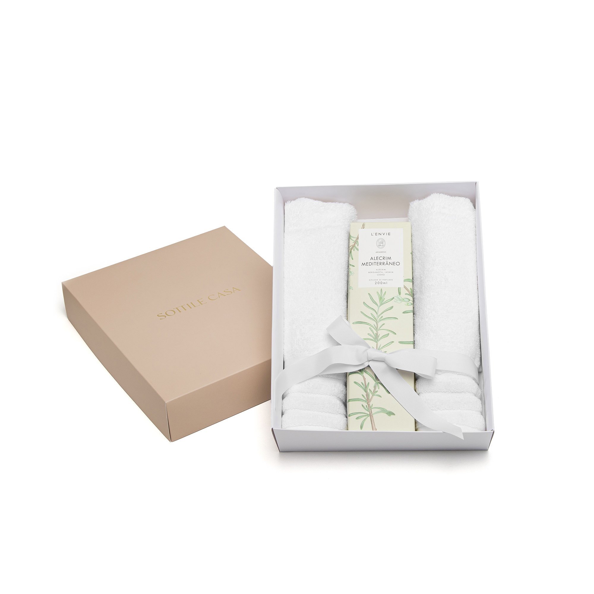 kit 02 toalhas de lavabo trussardi imperiale difusor de perfume l envie alecrim branco