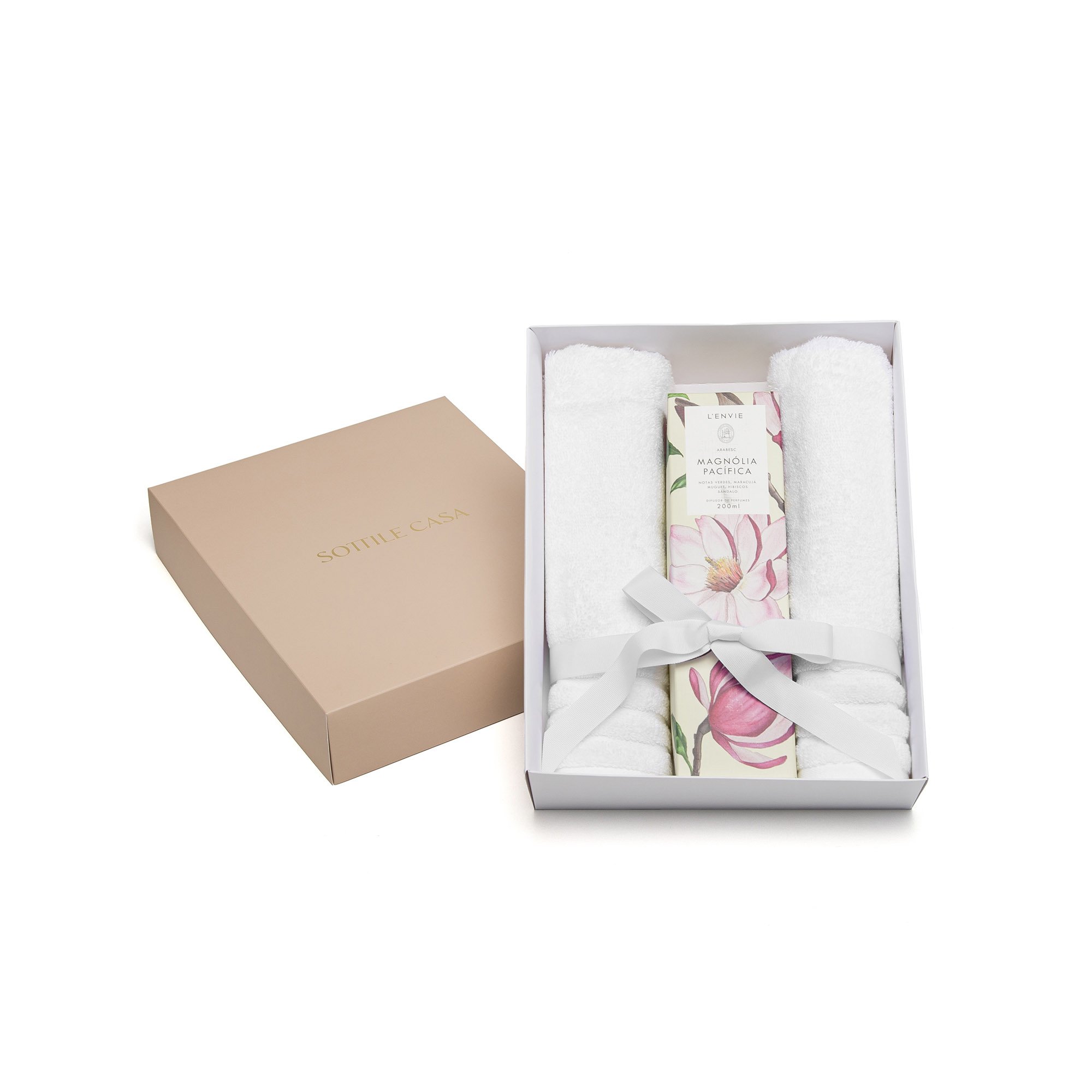 kit 02 toalhas de lavabo trussardi imperiale difusor de perfume l envie magnolia branco