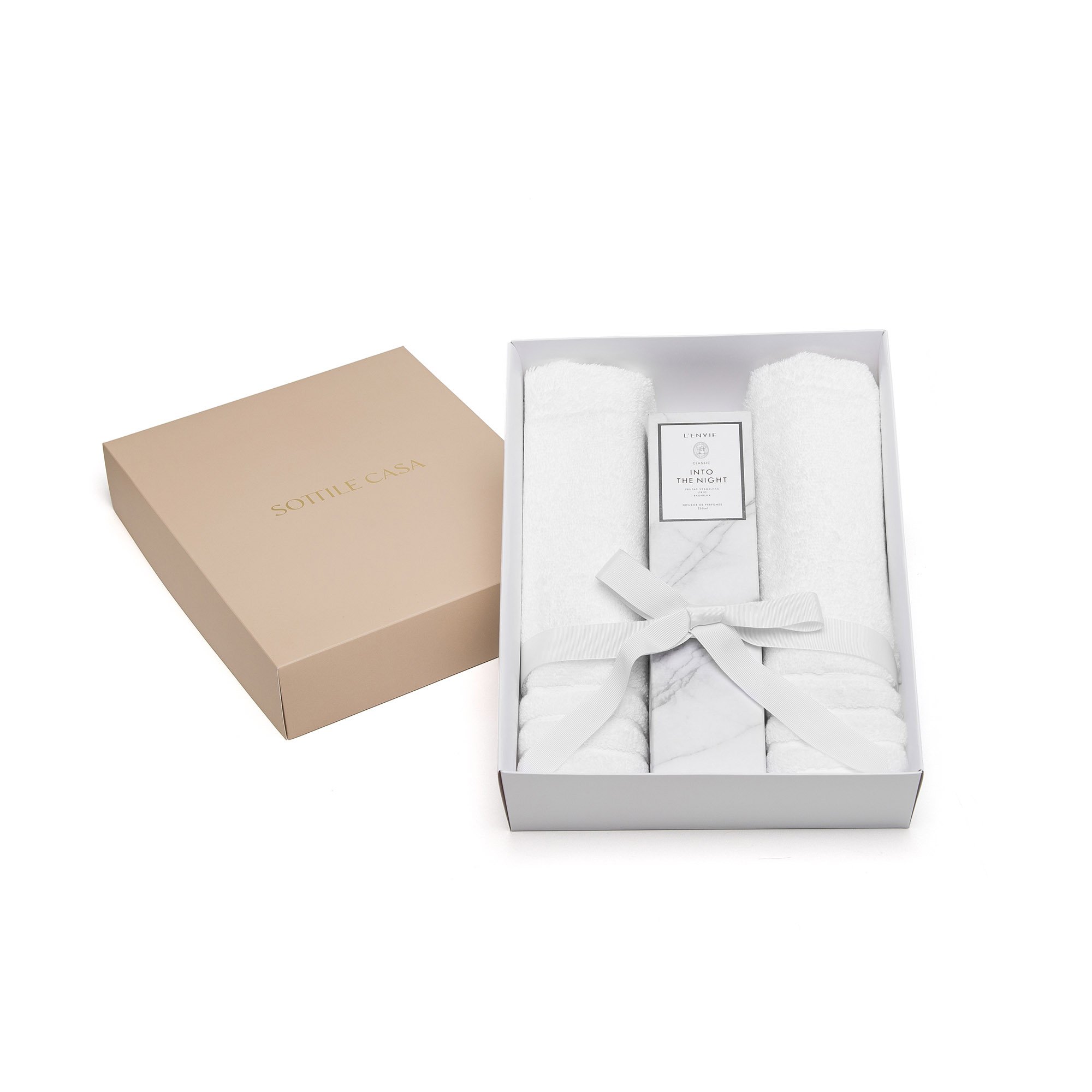 kit 02 toalhas de lavabo trussardi imperiale difusor de perfume l envie into the night branco