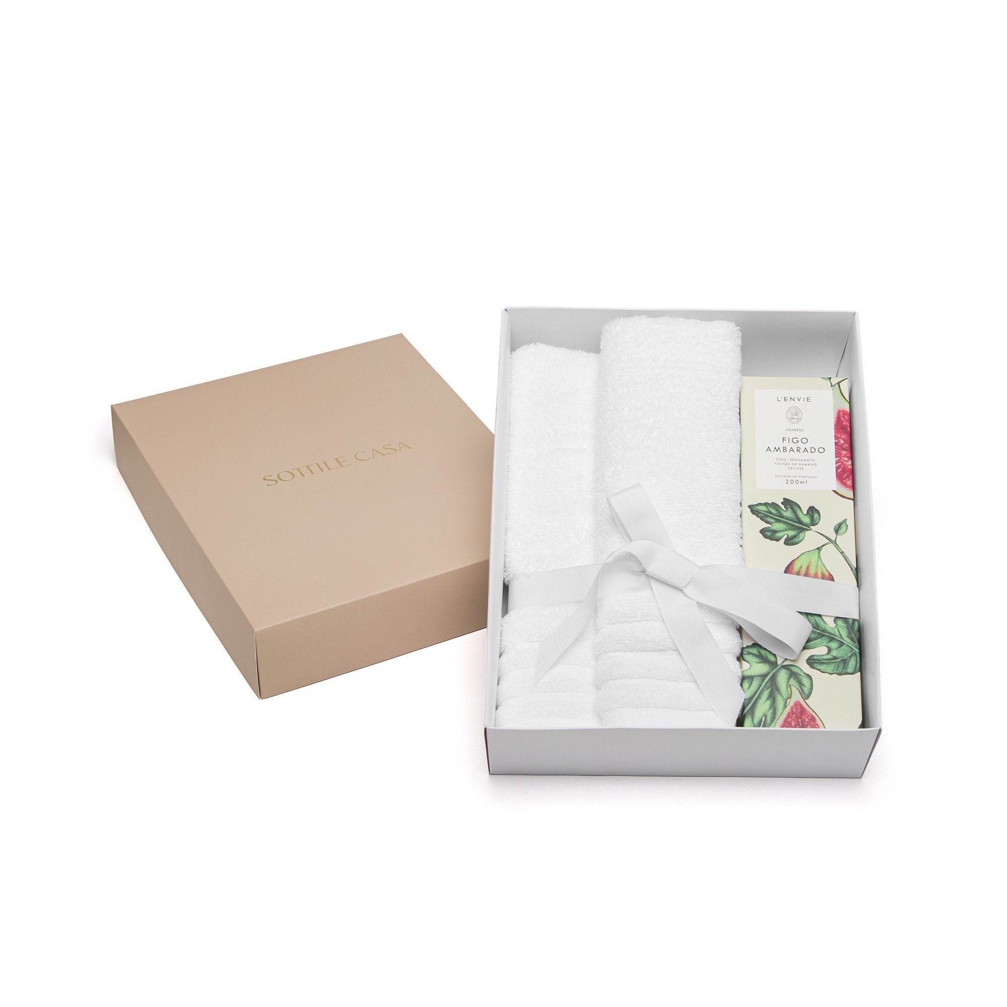 jogo toalha de rosto e lavabo trussardi imperiale difusor de perfume l envie figo branco