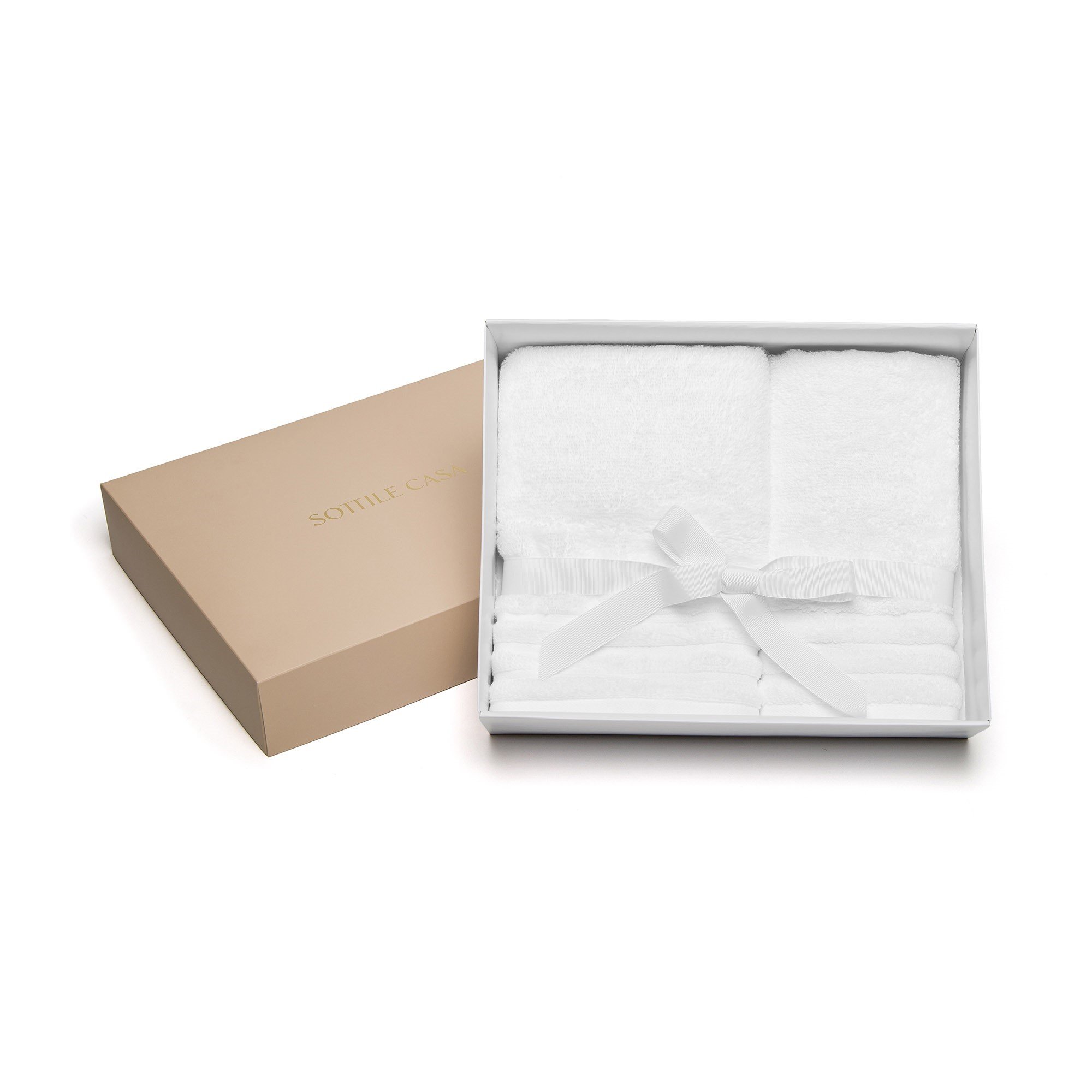 jogo toalha de rosto e lavabo trussardi imperiale c caixa de presente branco