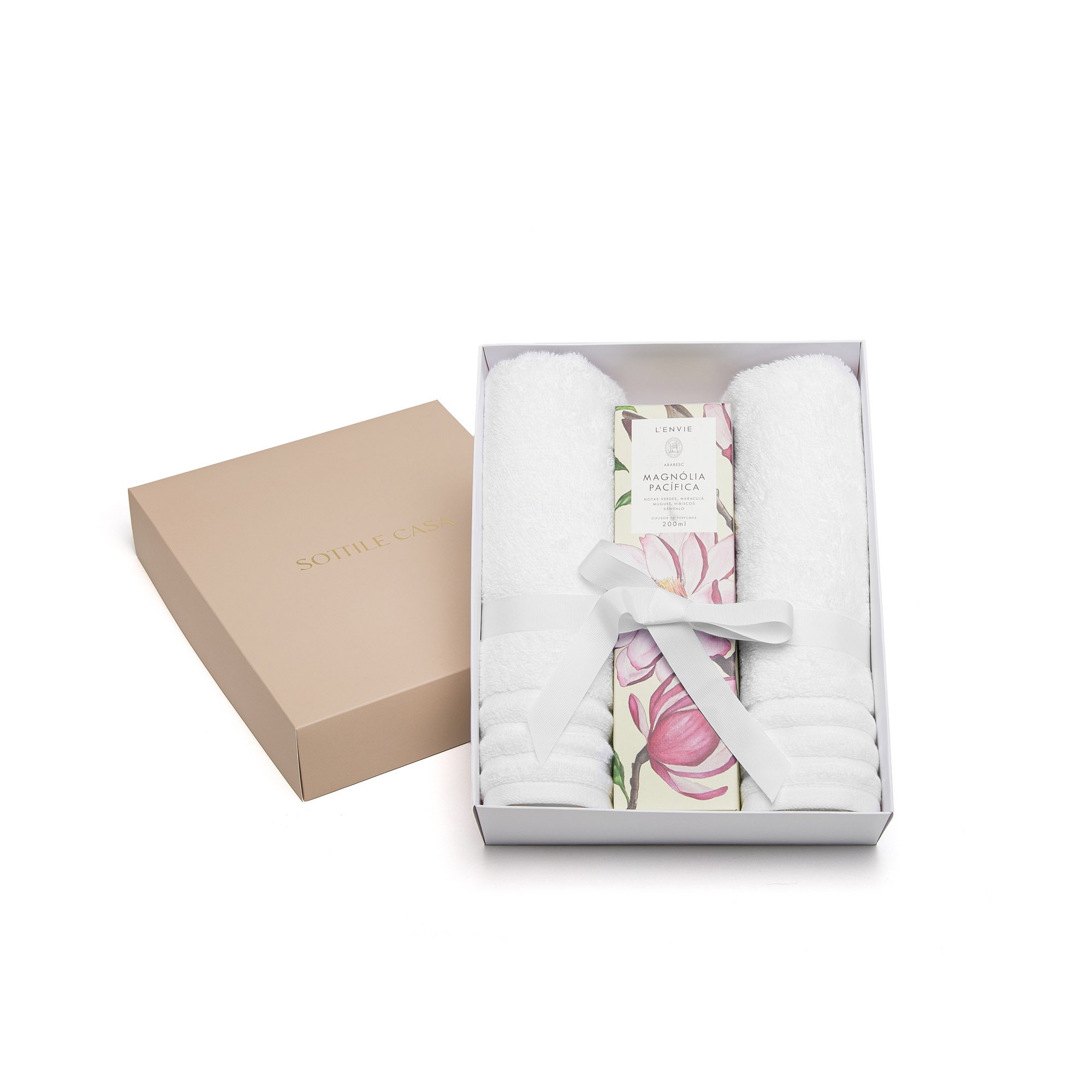 jogo 02 toalha de rosto trussardi imperiale difusor de perfume l envie magnolia branco