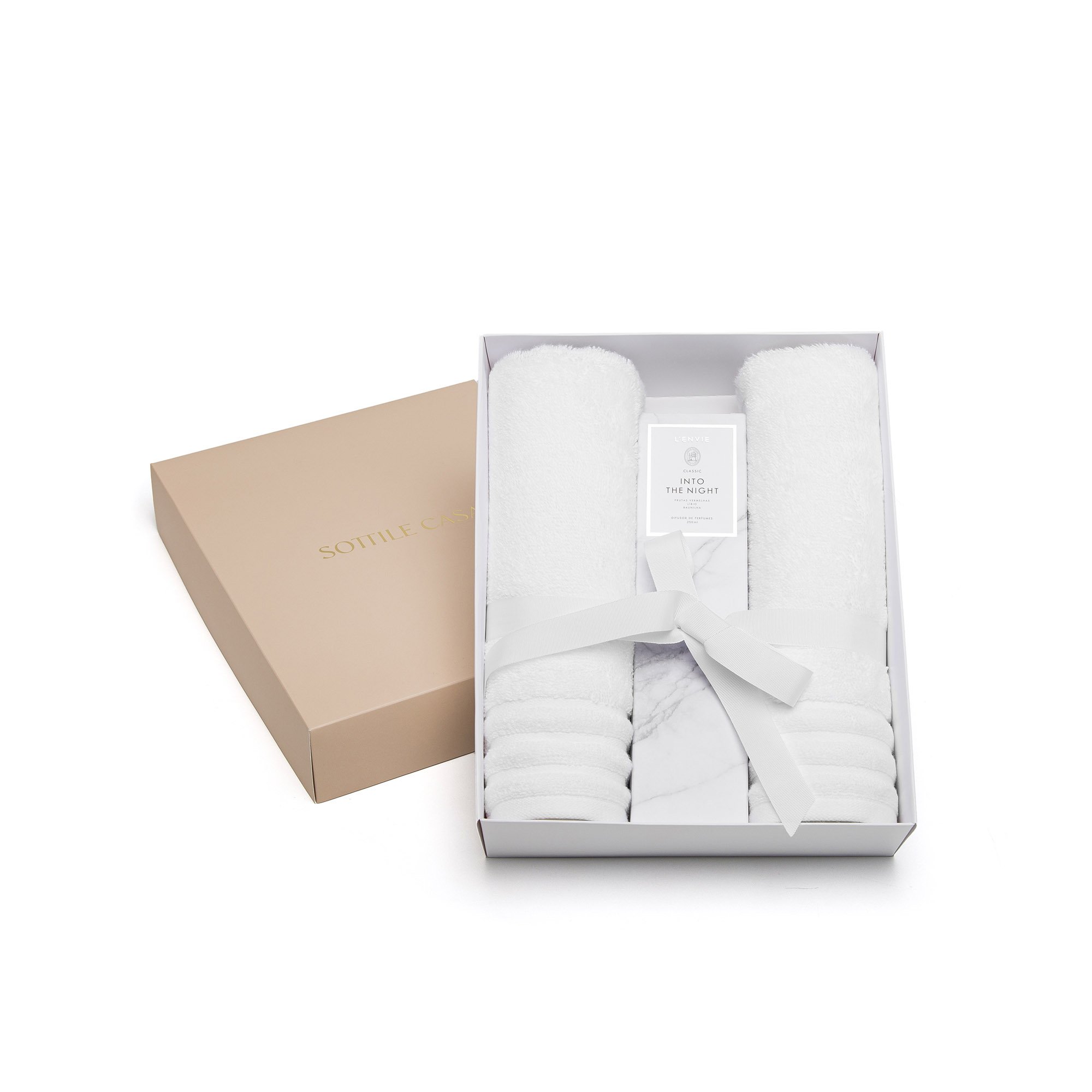 jogo 02 toalhas de rosto trussardi imperiale difusor de perfume l envie into the night branco