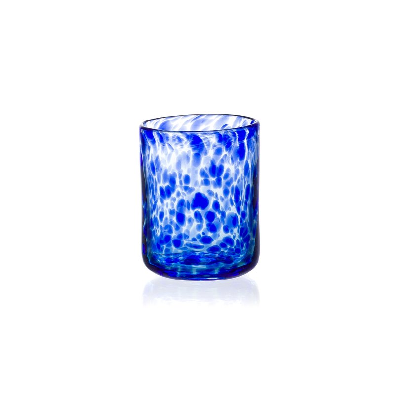 copo de vidro p agua e suco azul