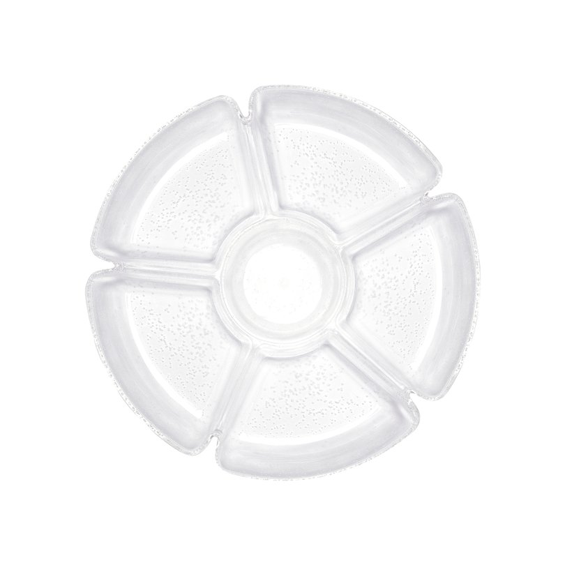 petisqueira de acrilico c 5 divisoes bolha transparente