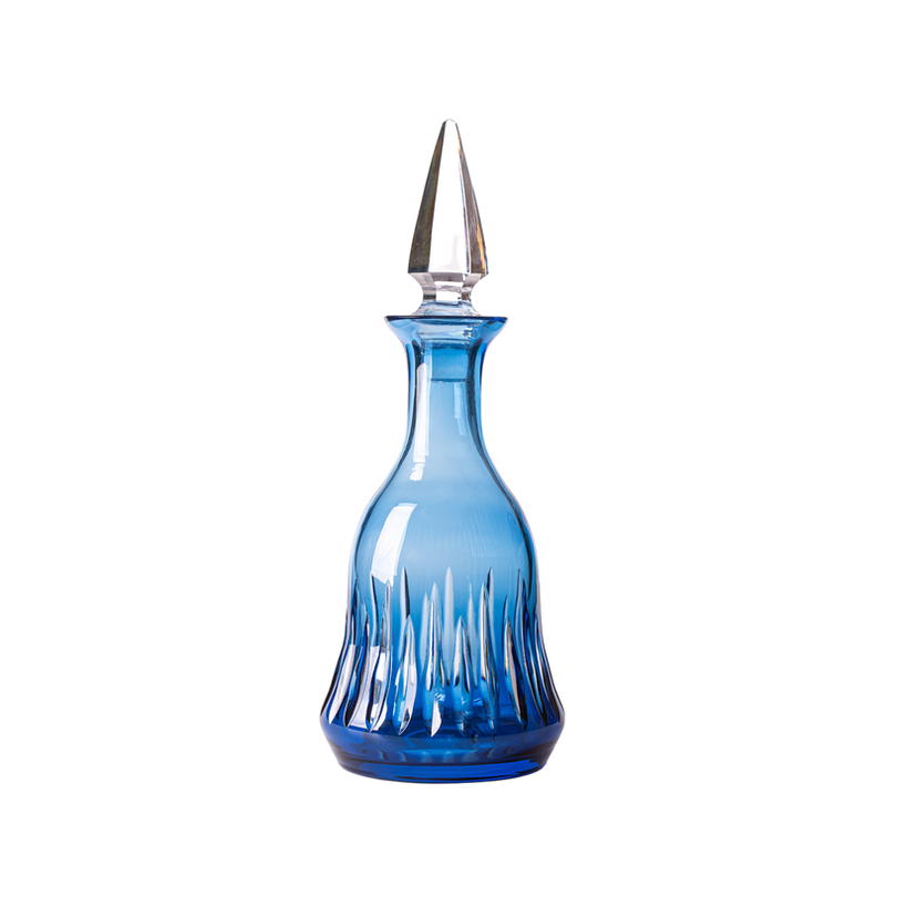 licoreira de cristal azul claro flauta mozart