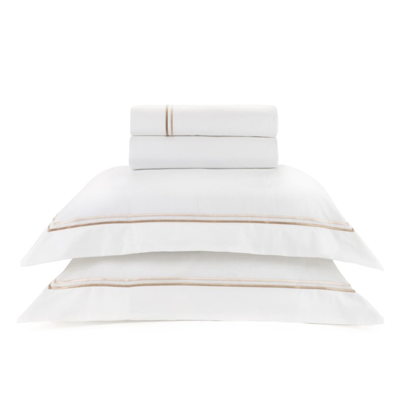 jogo de cama literie percal 200 fios grace branco e fendi queen