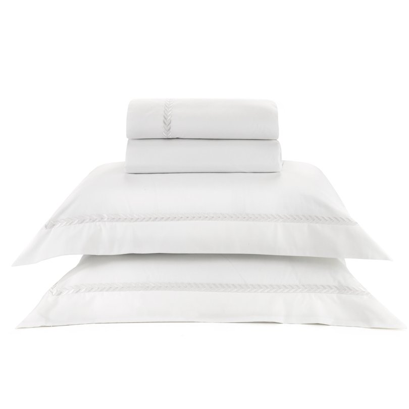 jogo de cama literie percal 200 fios finesse branco queen