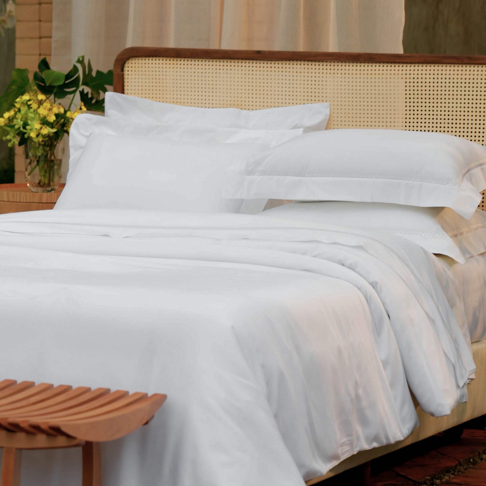 Jogo de Cama Literie Percal 200 Fios Finesse Branco Queen 22