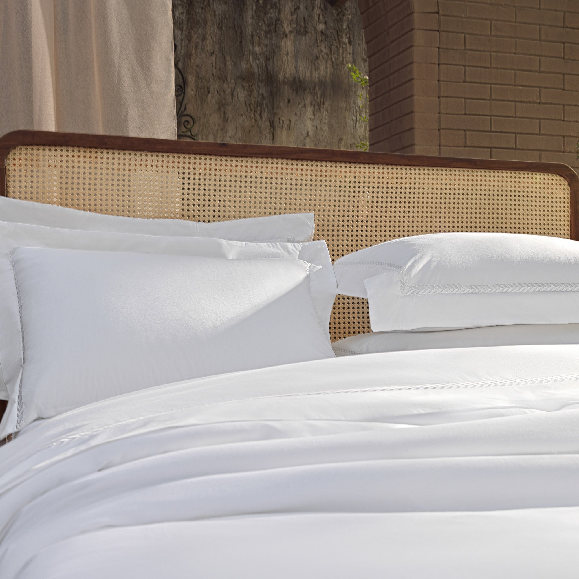 jogo de cama literie percal 200 fios finesse branco queen 5