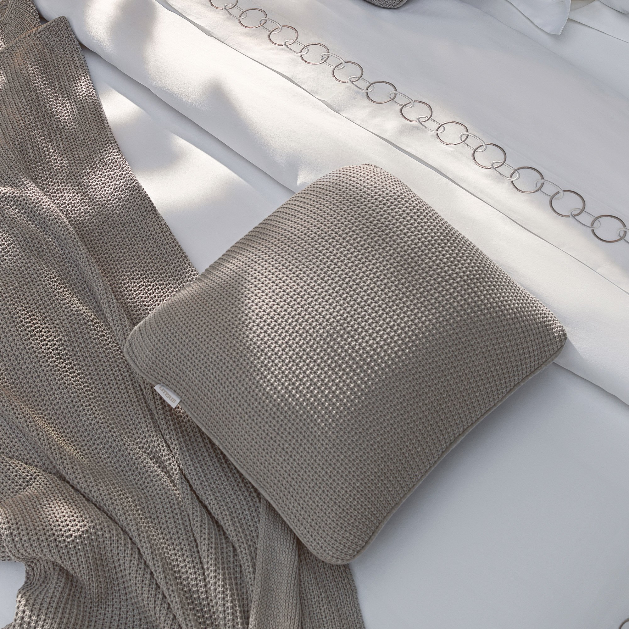 peseira literie tricot clea gris queen