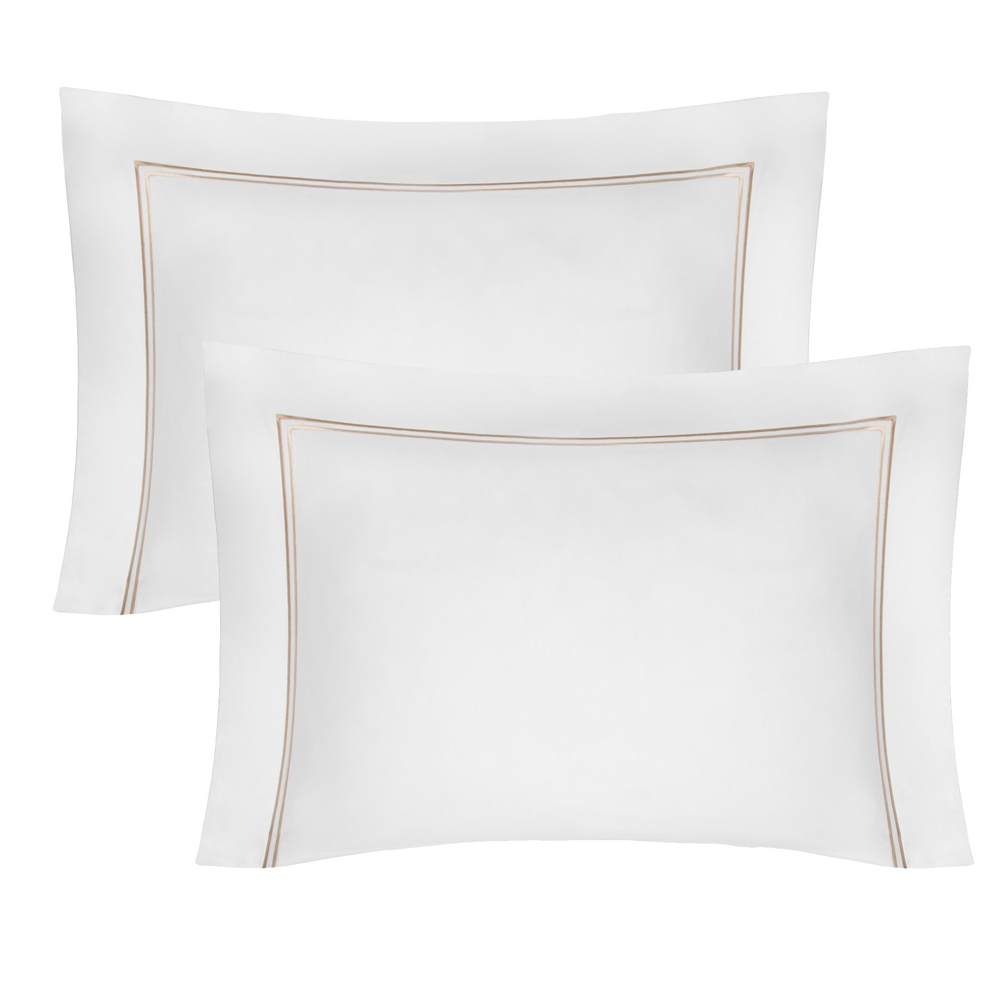 Jogo 2 Fronhas Literie Percal 200 Fios Grace  50x70cm Branco1