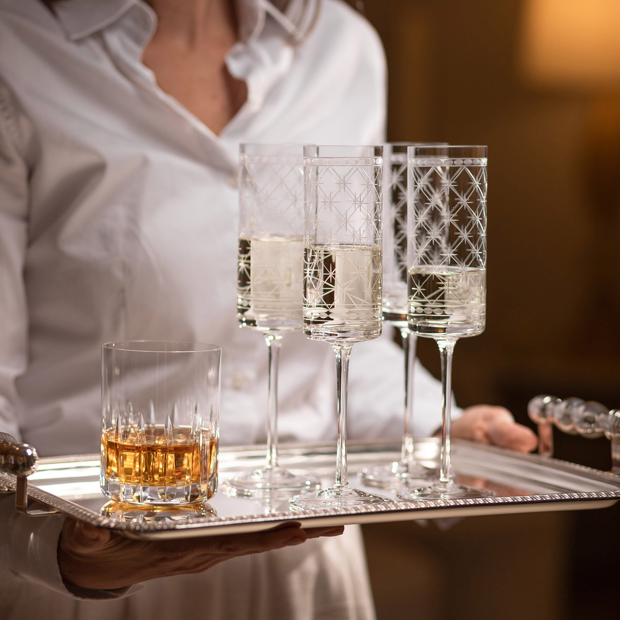 taca de cristal lapidado p champagne 230ml incolor