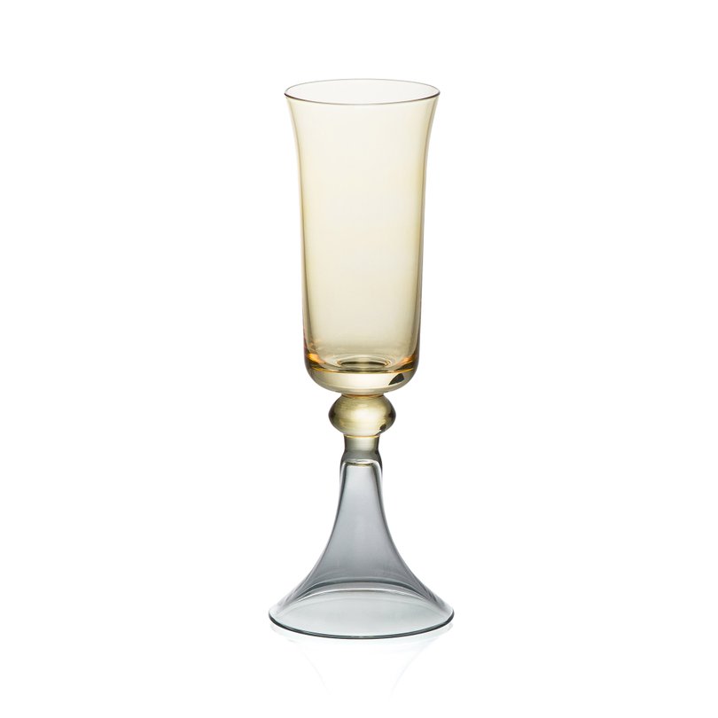 taca de vidro p champagne 150ml ambar e cinza