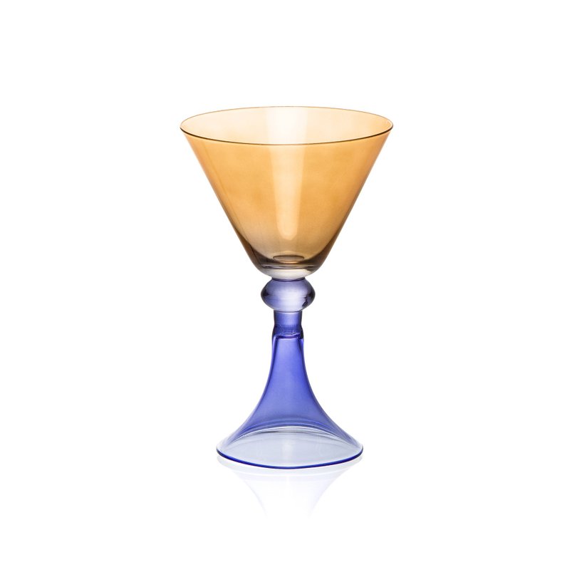 taca de vidro p drink 150ml laranja e roxo