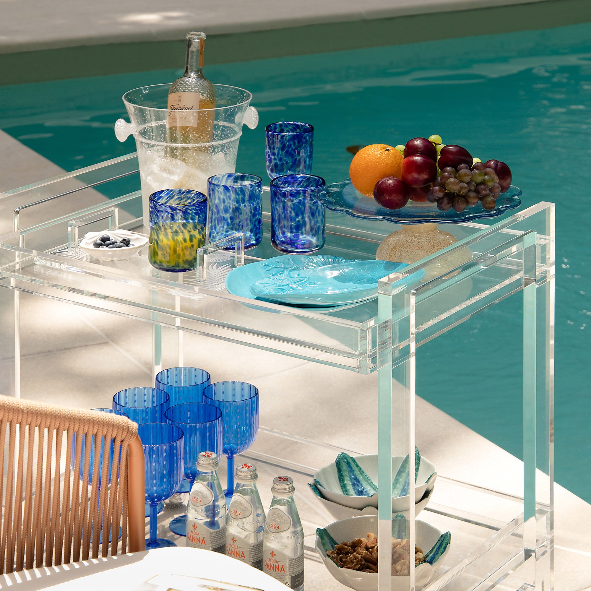 taca de vidro p agua e suco azul 2