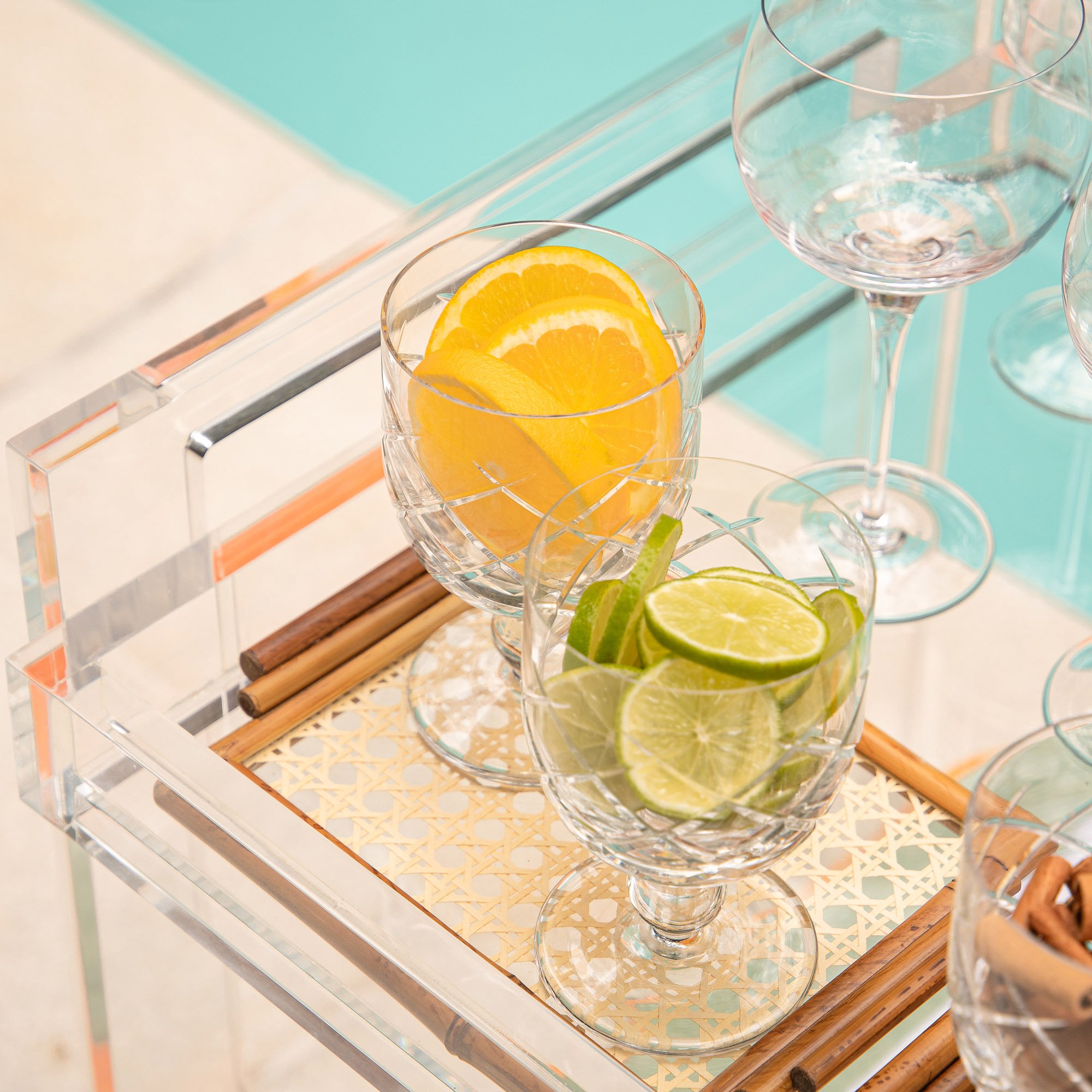 bandeja mini retangular bambu palha