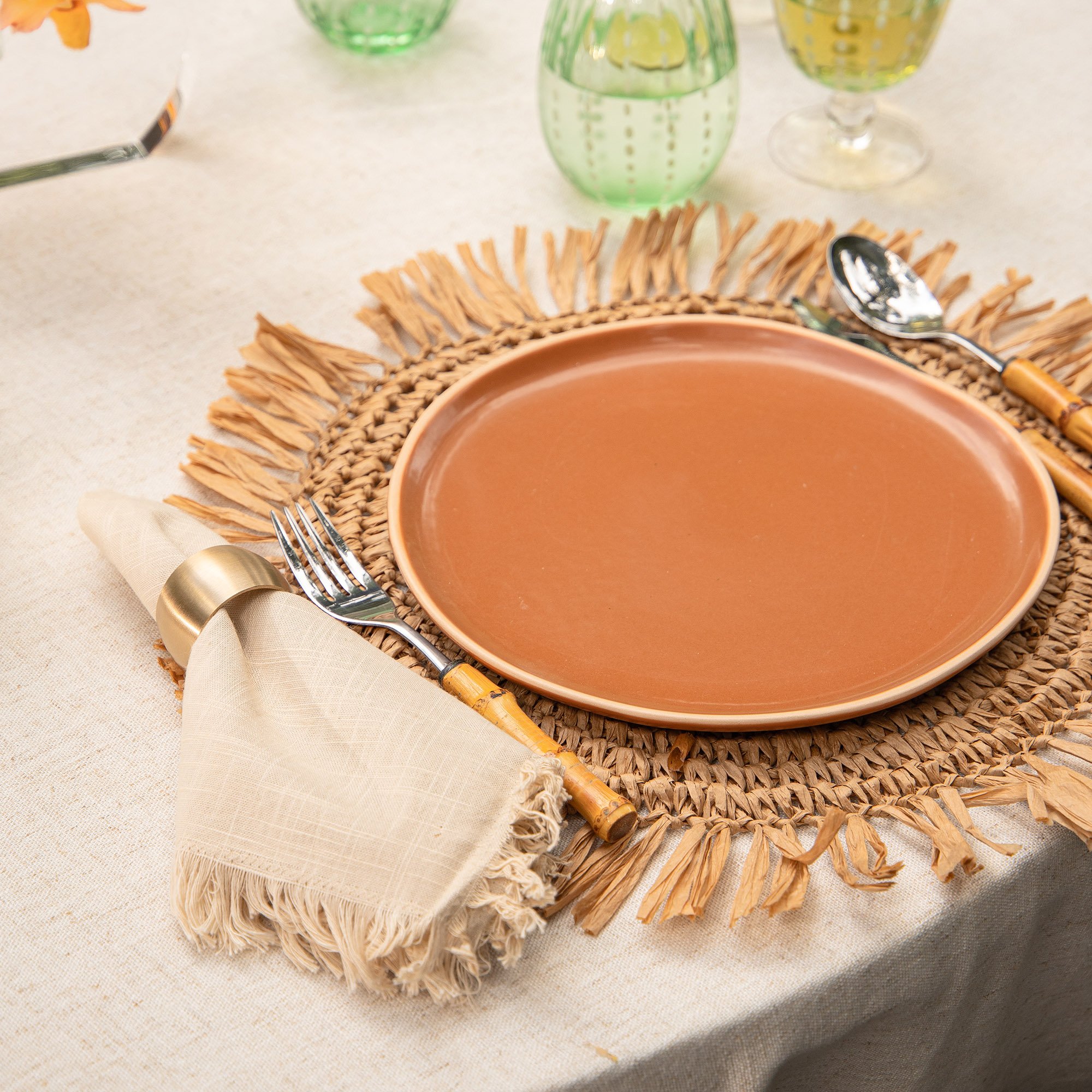 colher de sobremesa em bambu natural inox