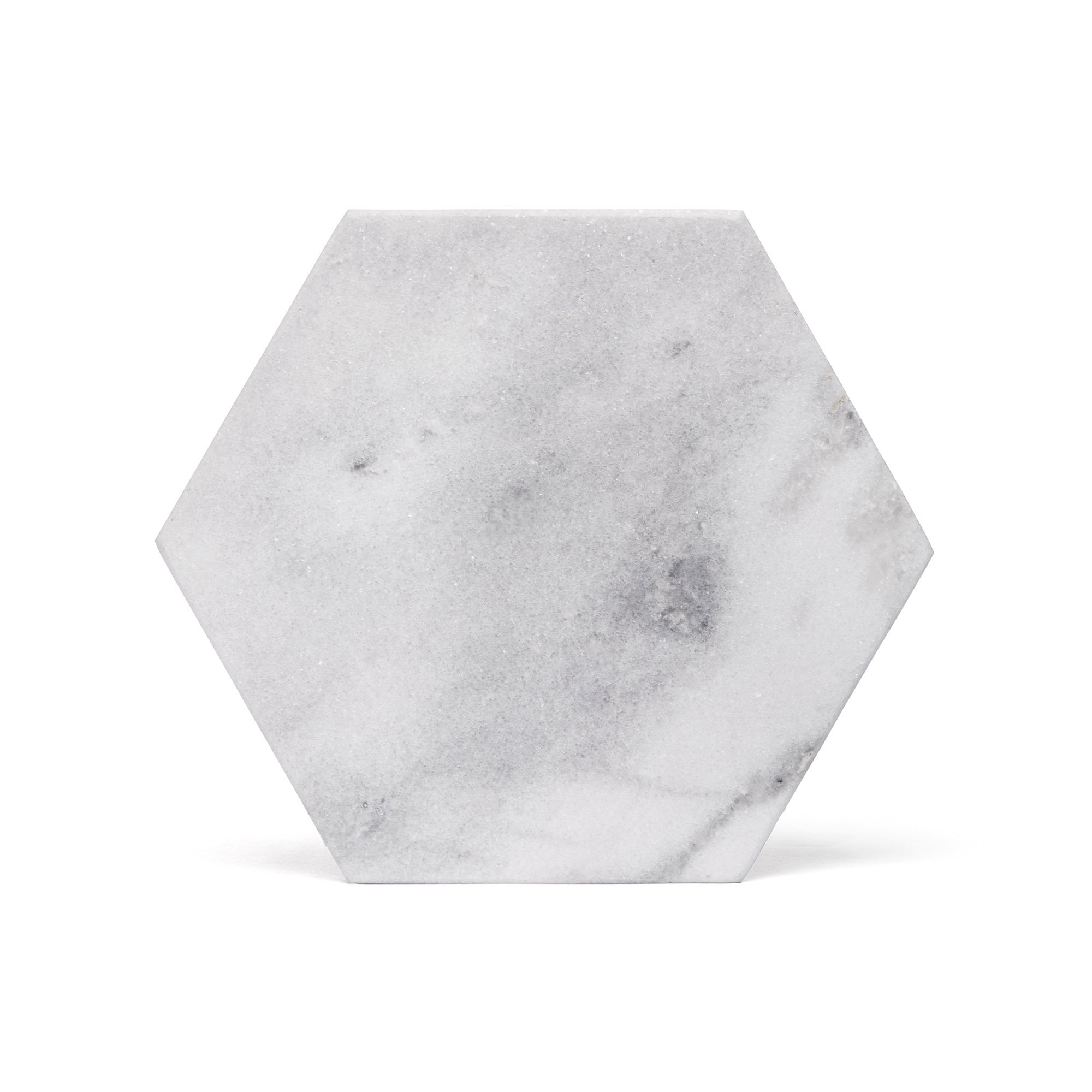 bandeja sextavado marmore branco 2