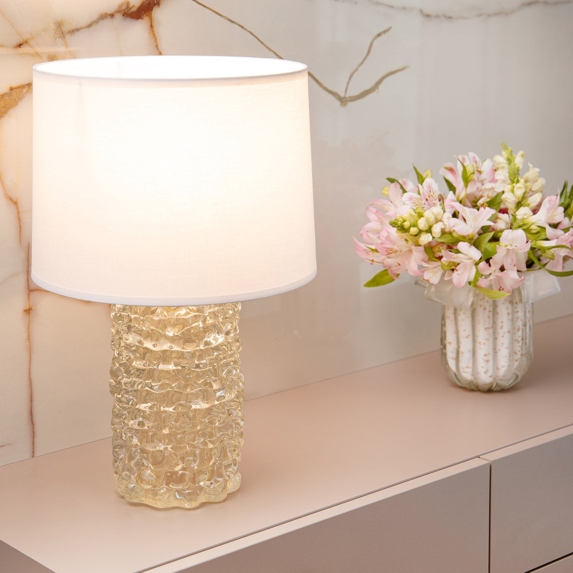 abajur murano milao com ouro p cristal transparente 2