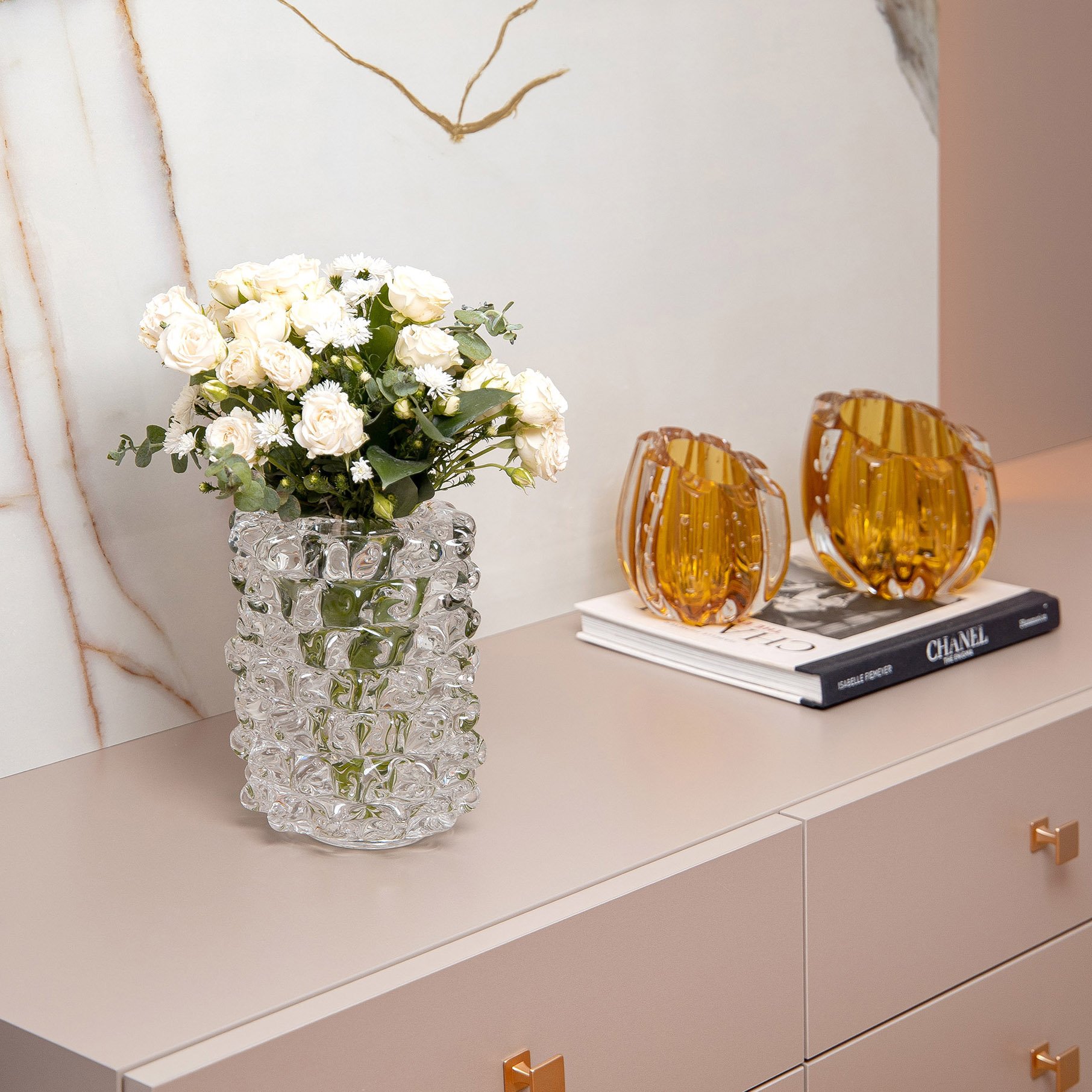 vaso murano milao p cristal transparente