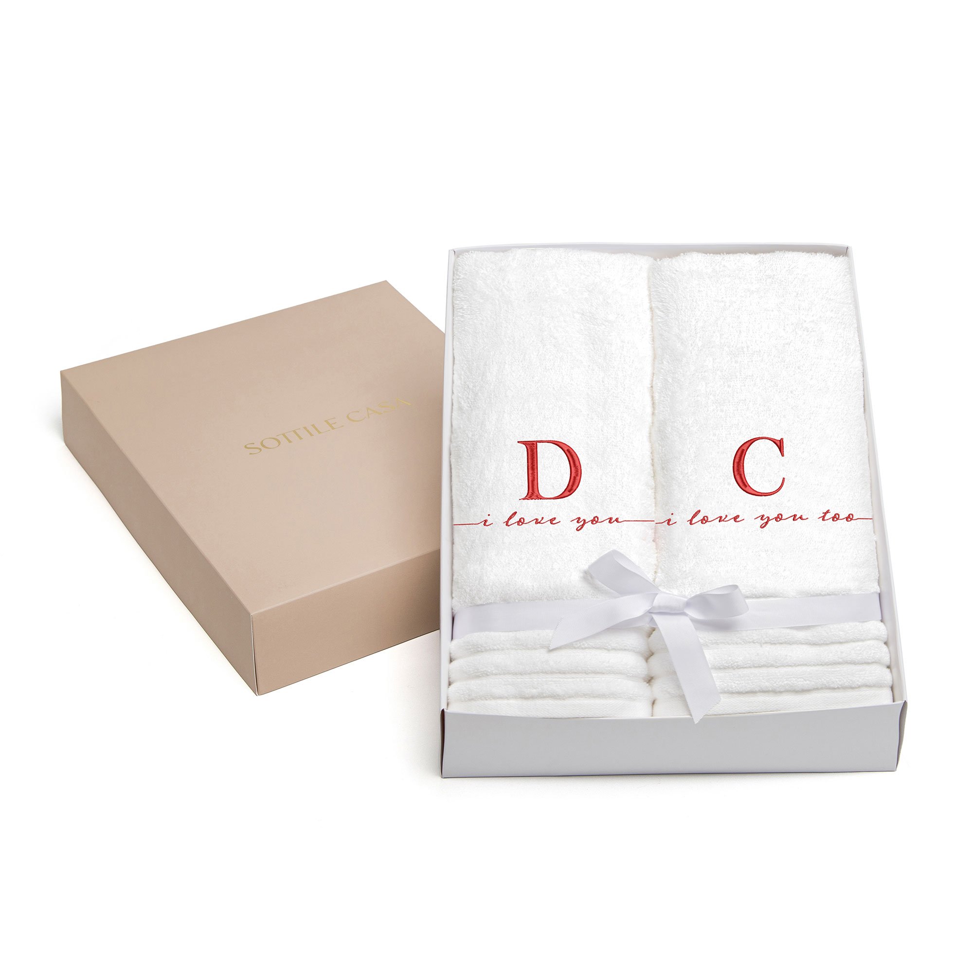 kit presente 2 toalhas de banho bordado valentine still sottile casa