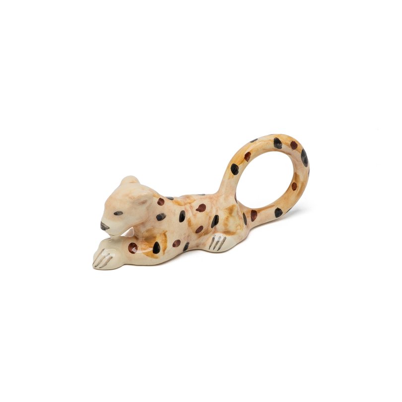 porta guardanapo leopardo ceramica