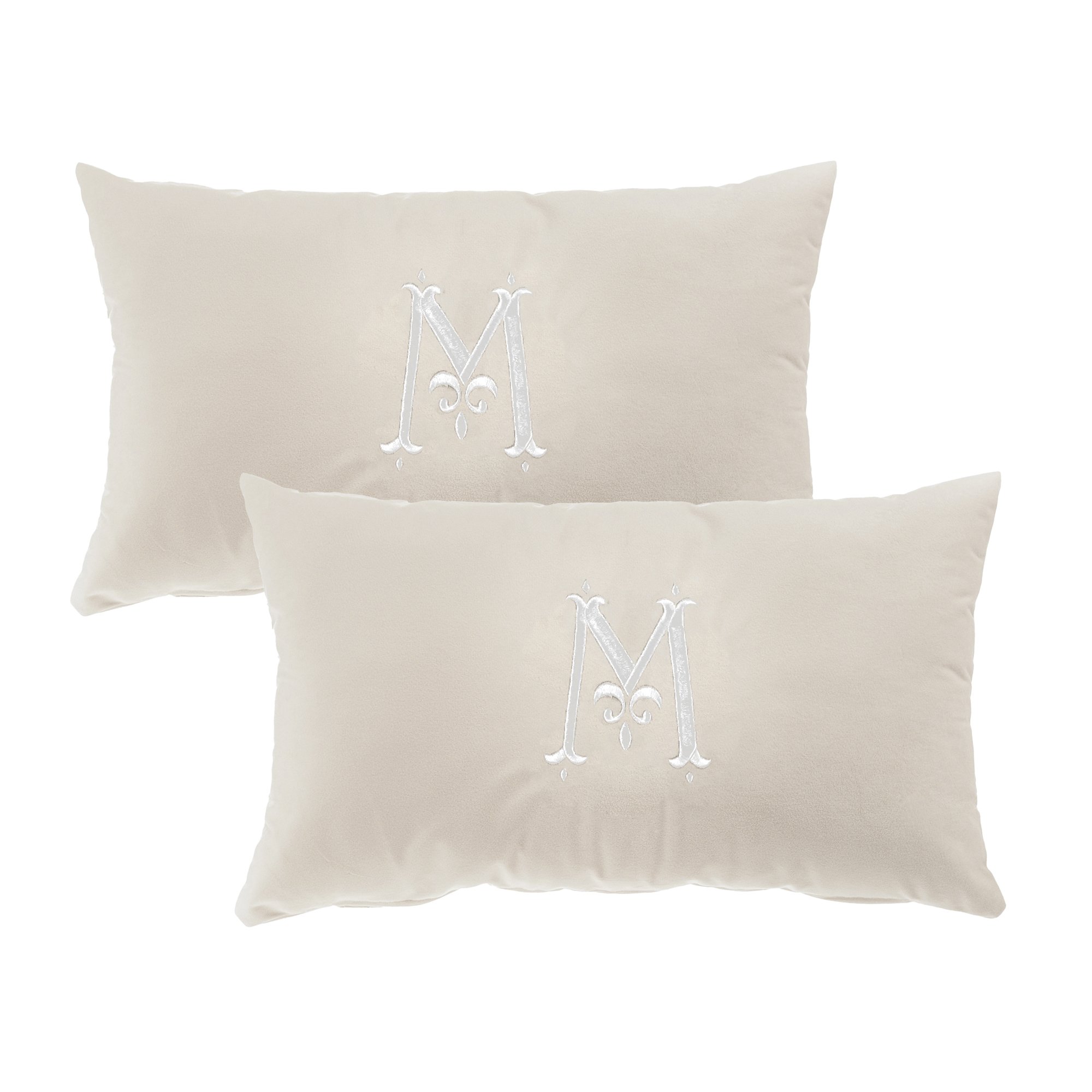 jogo almofadas monograma delicata bordado florence off white branco sottile casa still