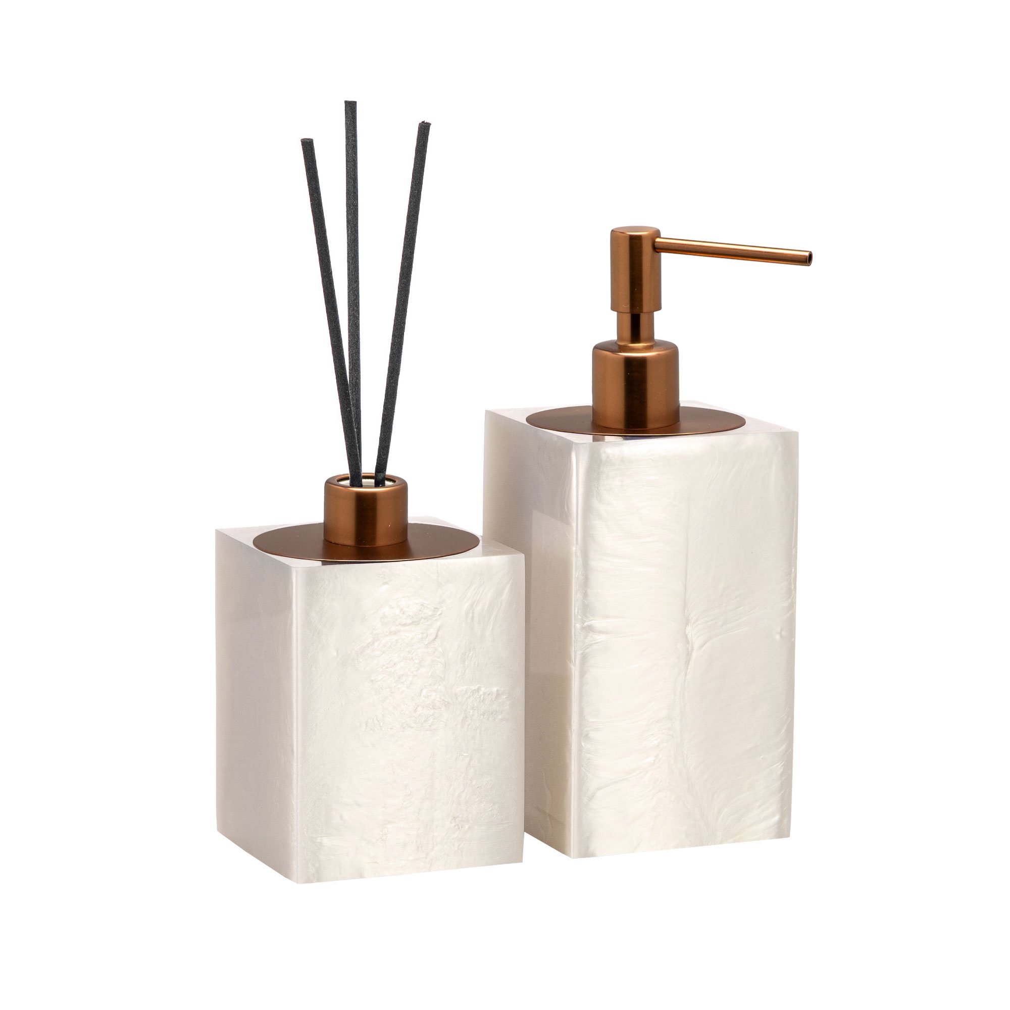 conjunto banheiro duo quadrado resina madreperola red gold matte still sottile casa
