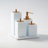 kit banheiro 4 pc resina branco ouro escovado sottile casa