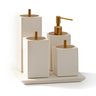 kit banheiro 4 pc resina off white ouro escovado sottile casa