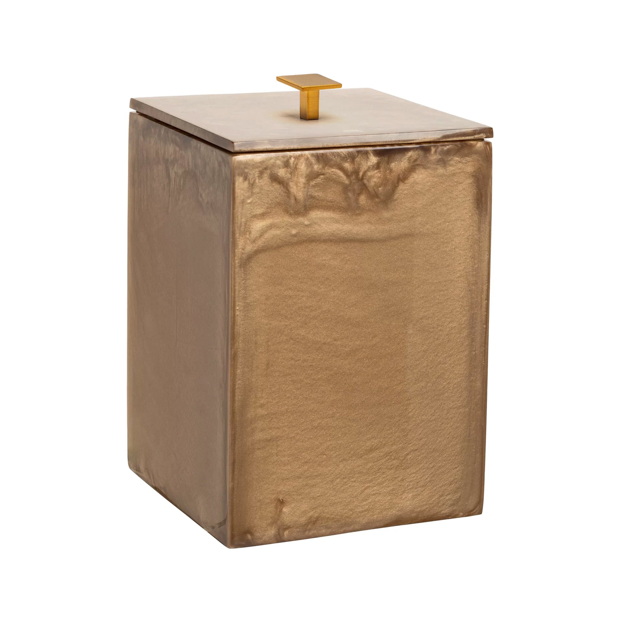 lixeira resina champagne ouro escovado sottile casa