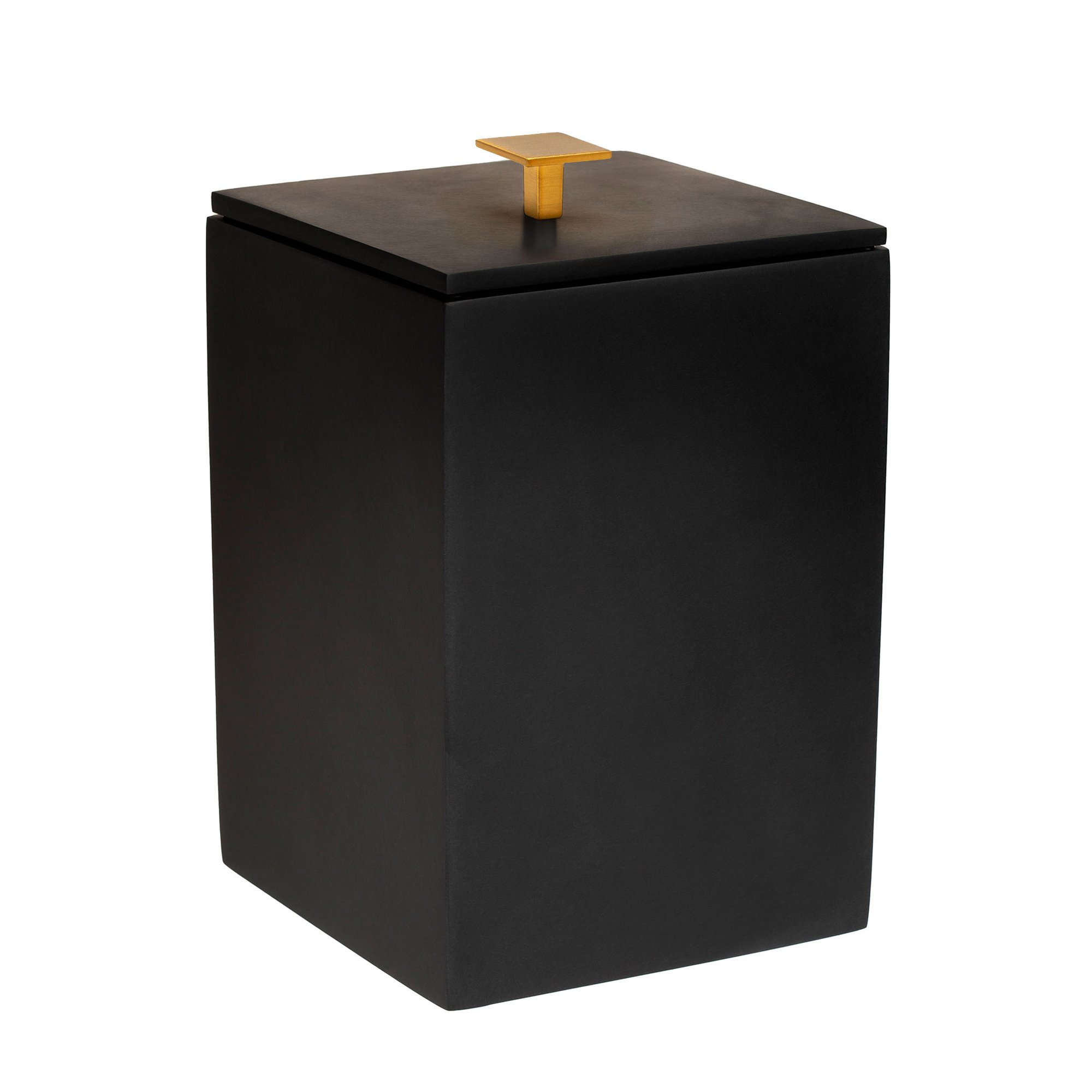 lixeira resina preto fosco ouro escovado sottile casa