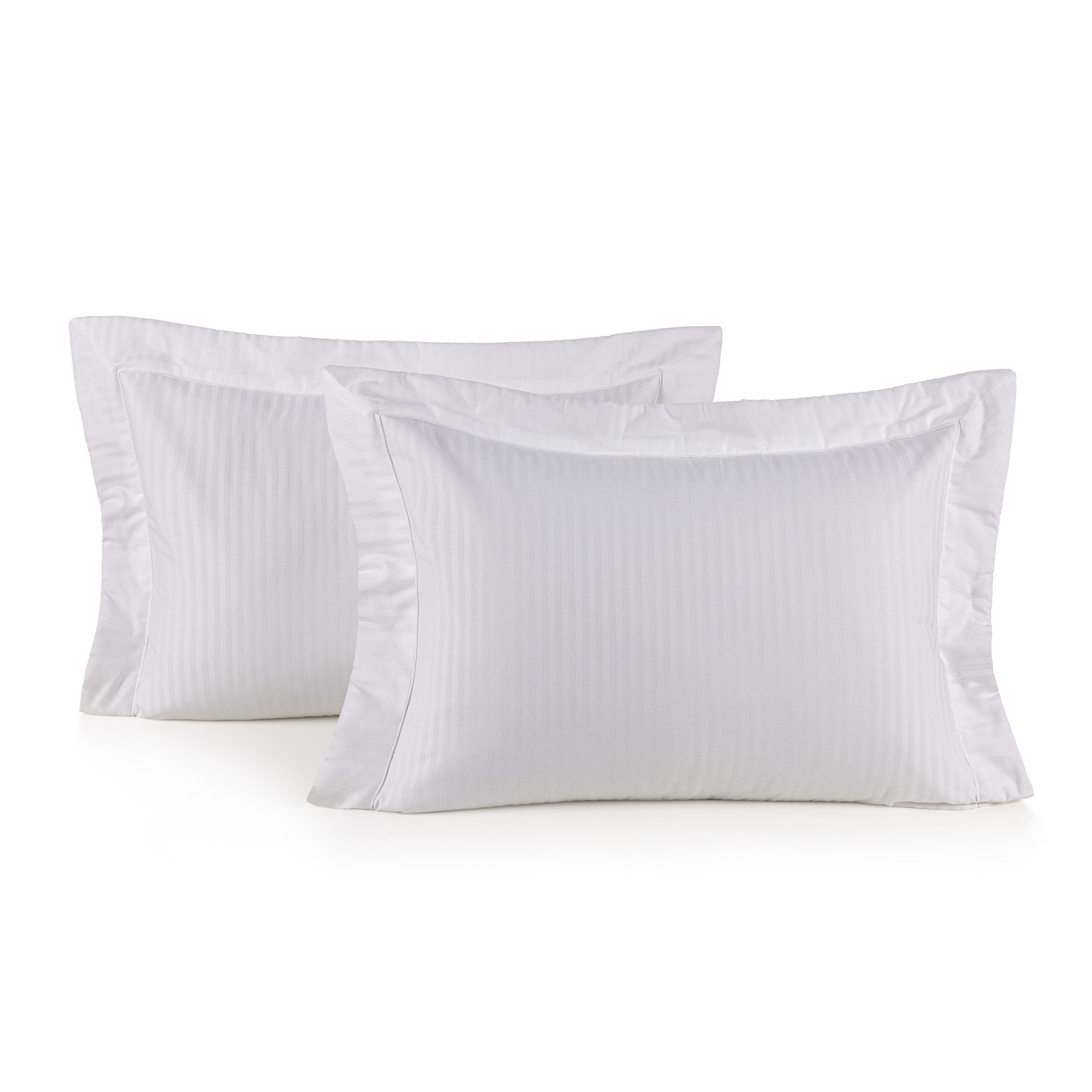 jogo 2 fronhas trussardi 300 fios cetim jacquard fratelli 50x70cm branco