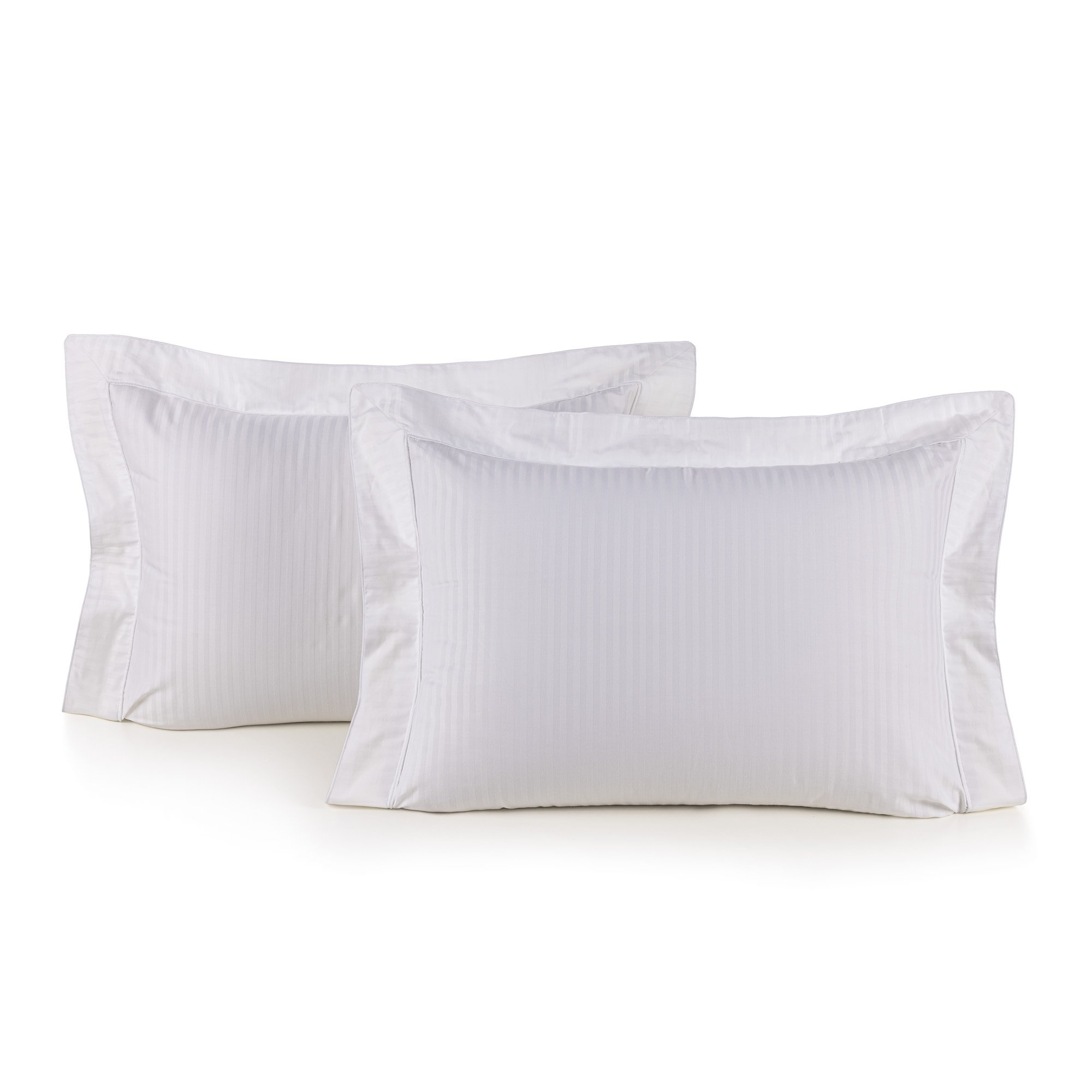 jogo 2 super fronhas trussardi 300 fios cetim jacquard fratelli 50x70cm branco